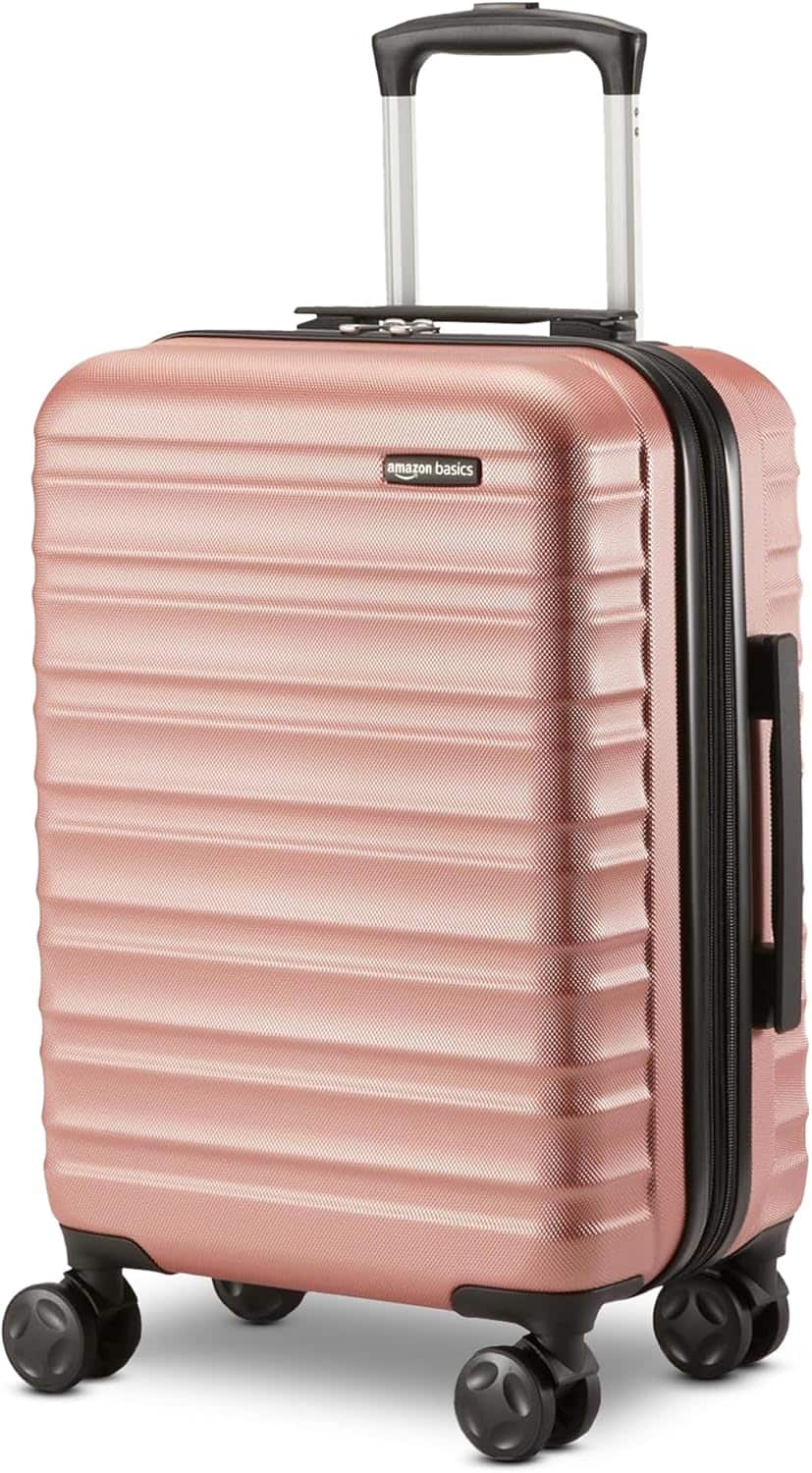 Vulpecula Spade - Hardside Carry-On Luggage, Hardshell Suitcase With Wheels, Expandable For Up to 25% More Space, With Scratch-Resistant S - Rose Gold