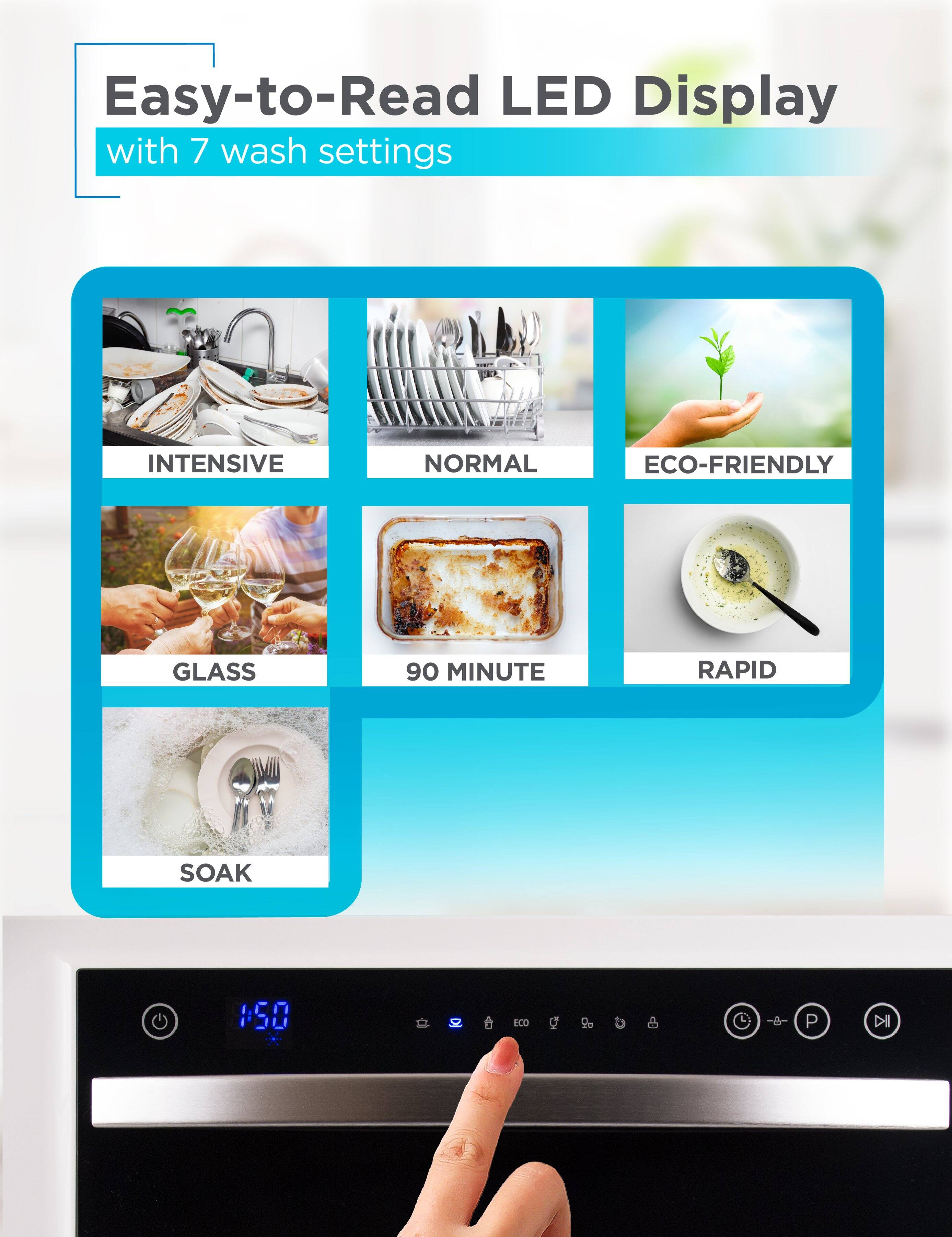 Alt View 12. Black+Decker - BLACK+DECKER BCD6W Compact Countertop Dishwasher, 6 Place Settings, White.