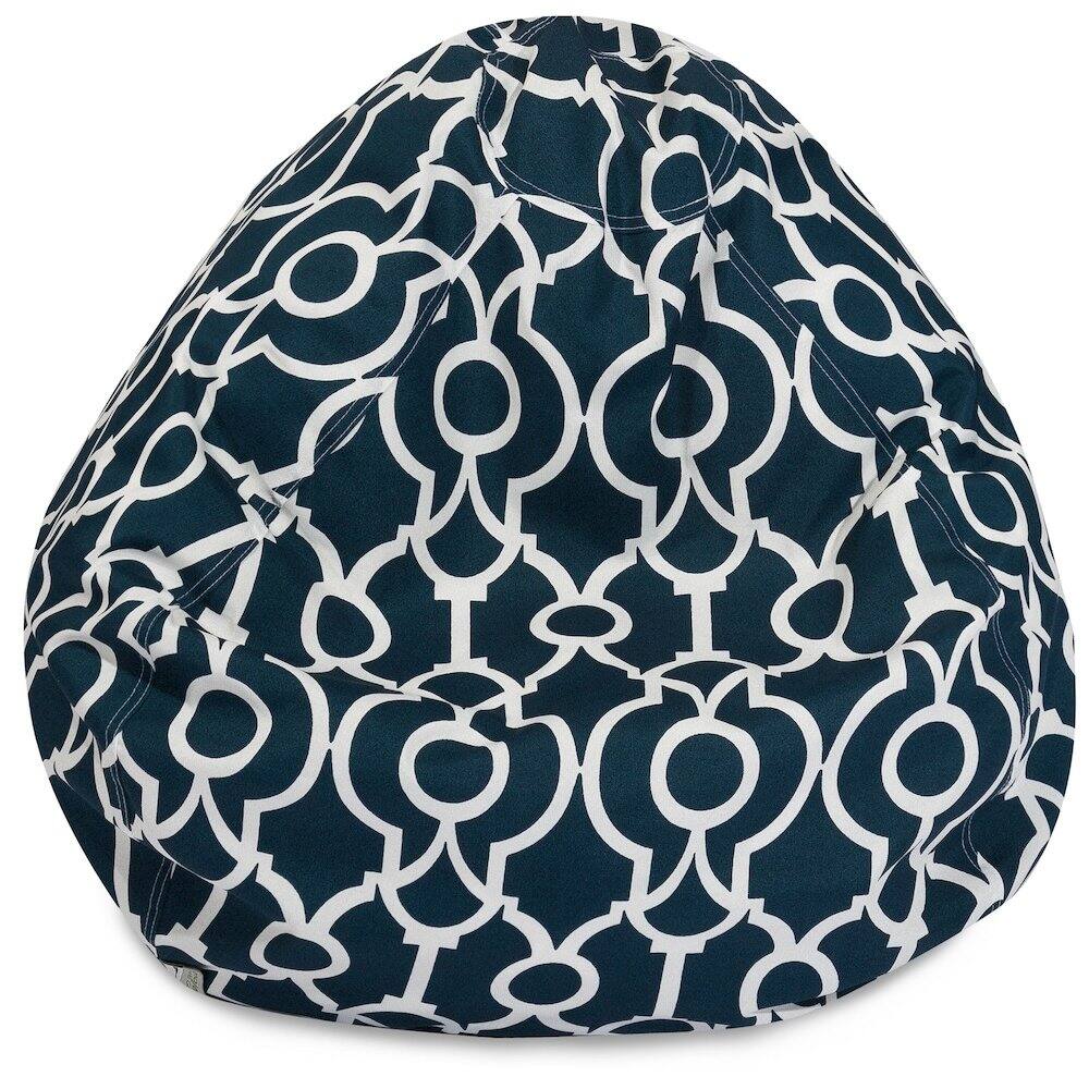 Front. Majestic Home - Large Bean Bag Athens Navy - Blue.
