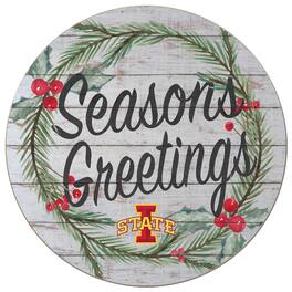 Jardine - Iowa State Cyclones 20'' x 20'' Season's Greetings Circle - White