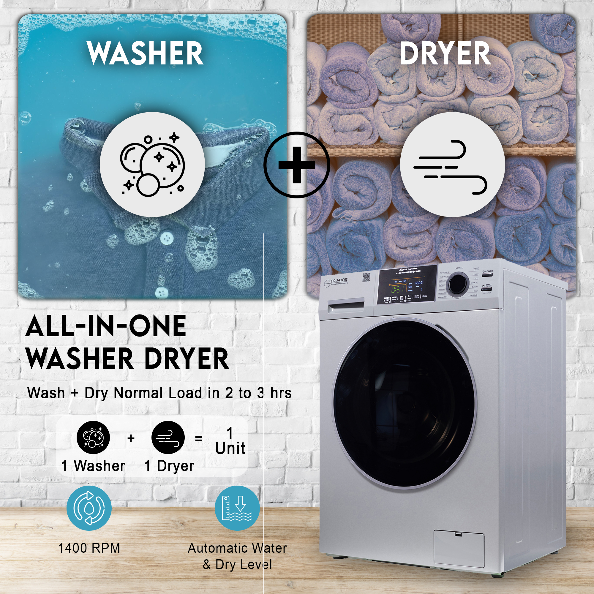 【na.e】 Smooth Reversible All-in-one Amana Reversible side swing Washers & Dryers at Lowes.com