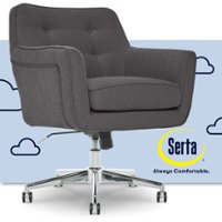 Serta - Ashland Memory Foam & Twill Fabric Home Office Chair - Graphite - Front_Zoom