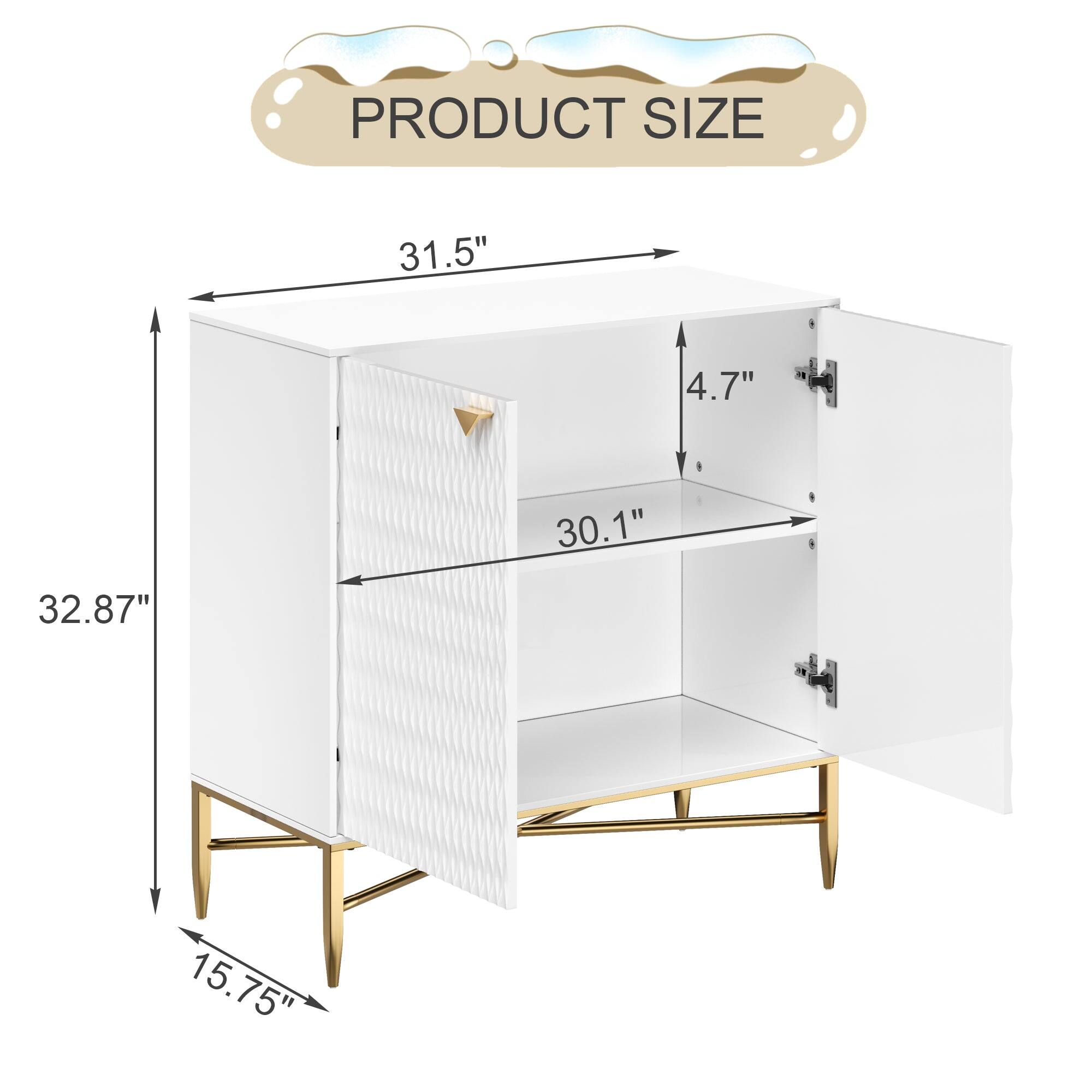 PRODUCT SIZE  
31.5" x 30.1" x 32.87" x 15.75" x 4.7"
