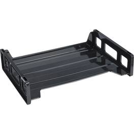 Business Source - Side loading Stackable Letter Trays Desktop Stackable 20% Recycled - Black