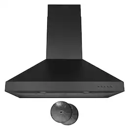 Hauslane - 30 inches - Convertible - Wall Range Hood - Matte Black