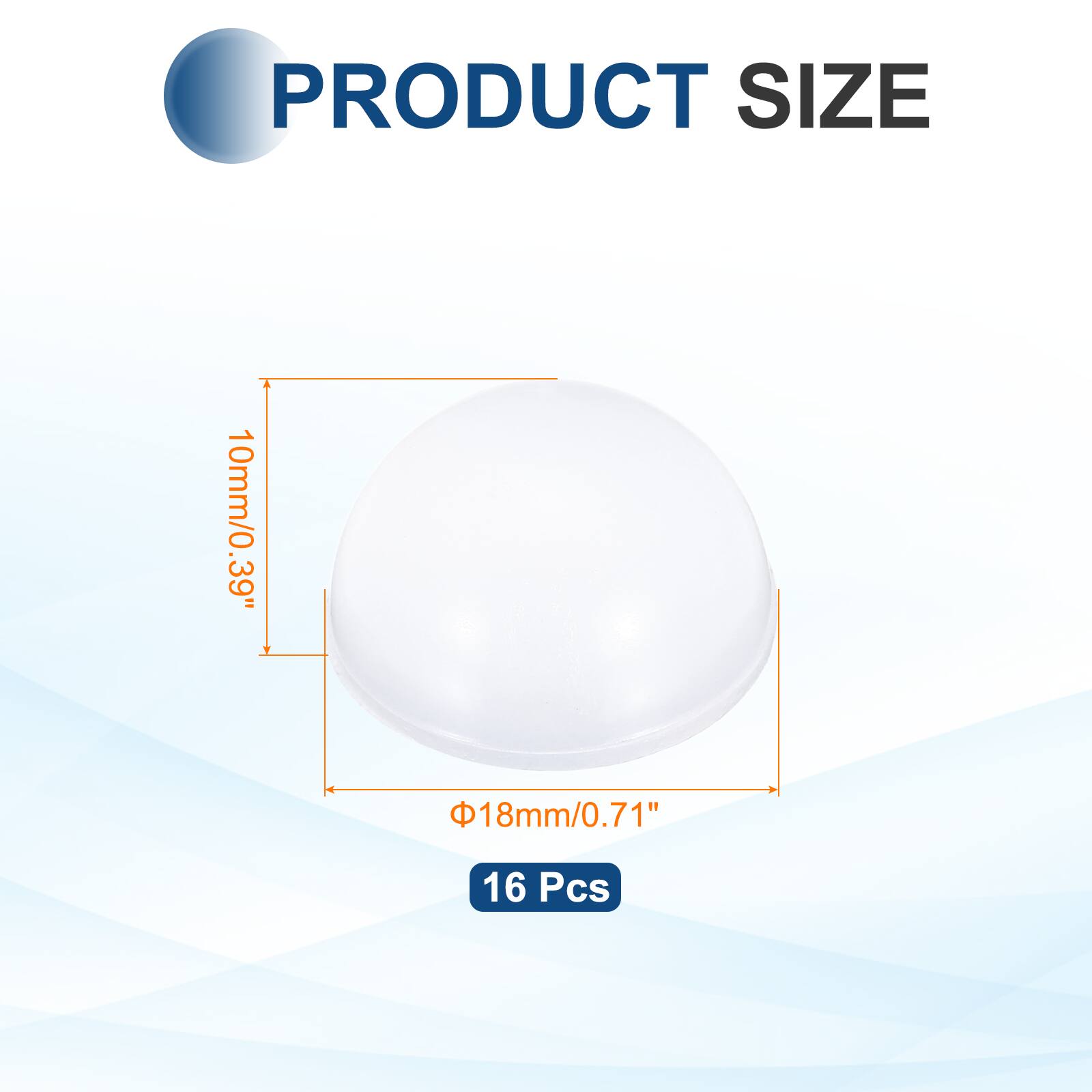 PRODUCT SIZE  
10mm/0.39"  
18mm/0.71"  
16 Pcs