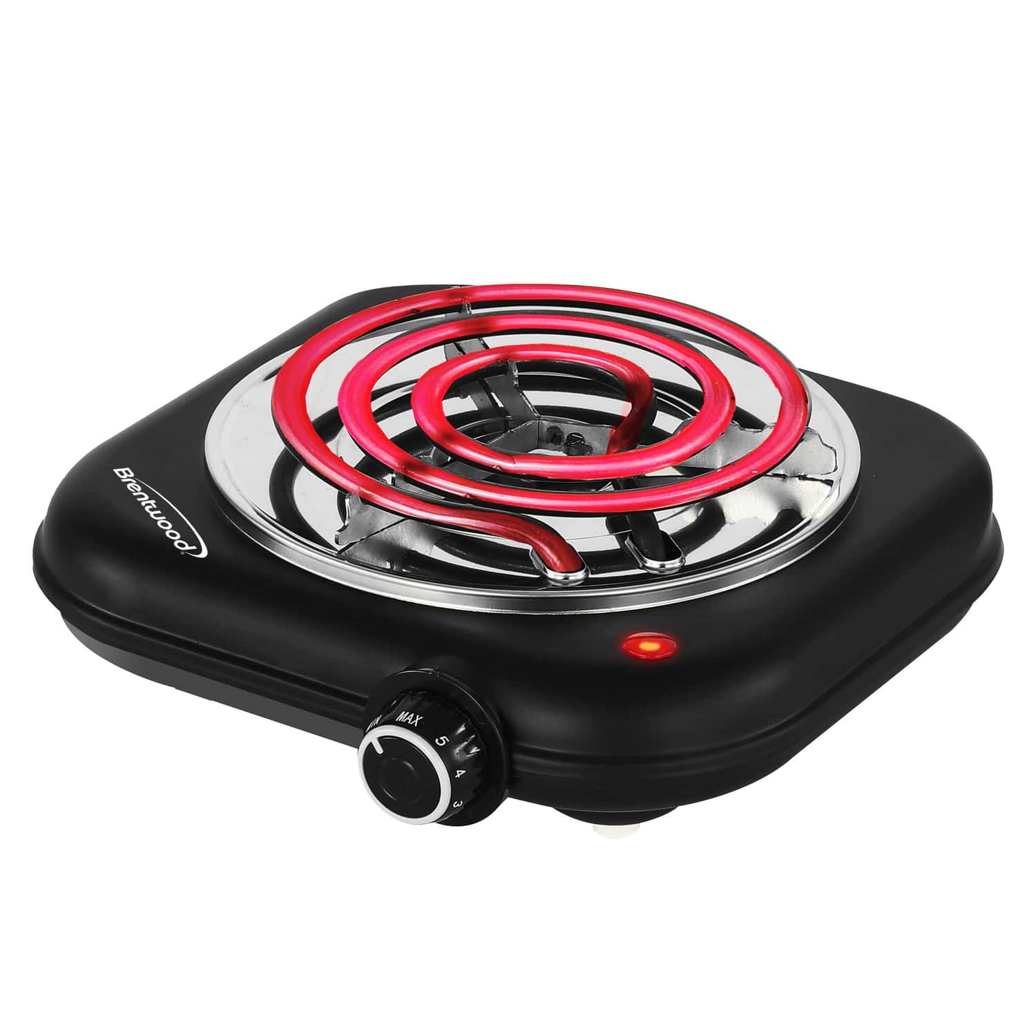 Brentwood - Single-Coiled 1100W Countertop Electric Burner, Temperature Control, Power Indicator Light - Black