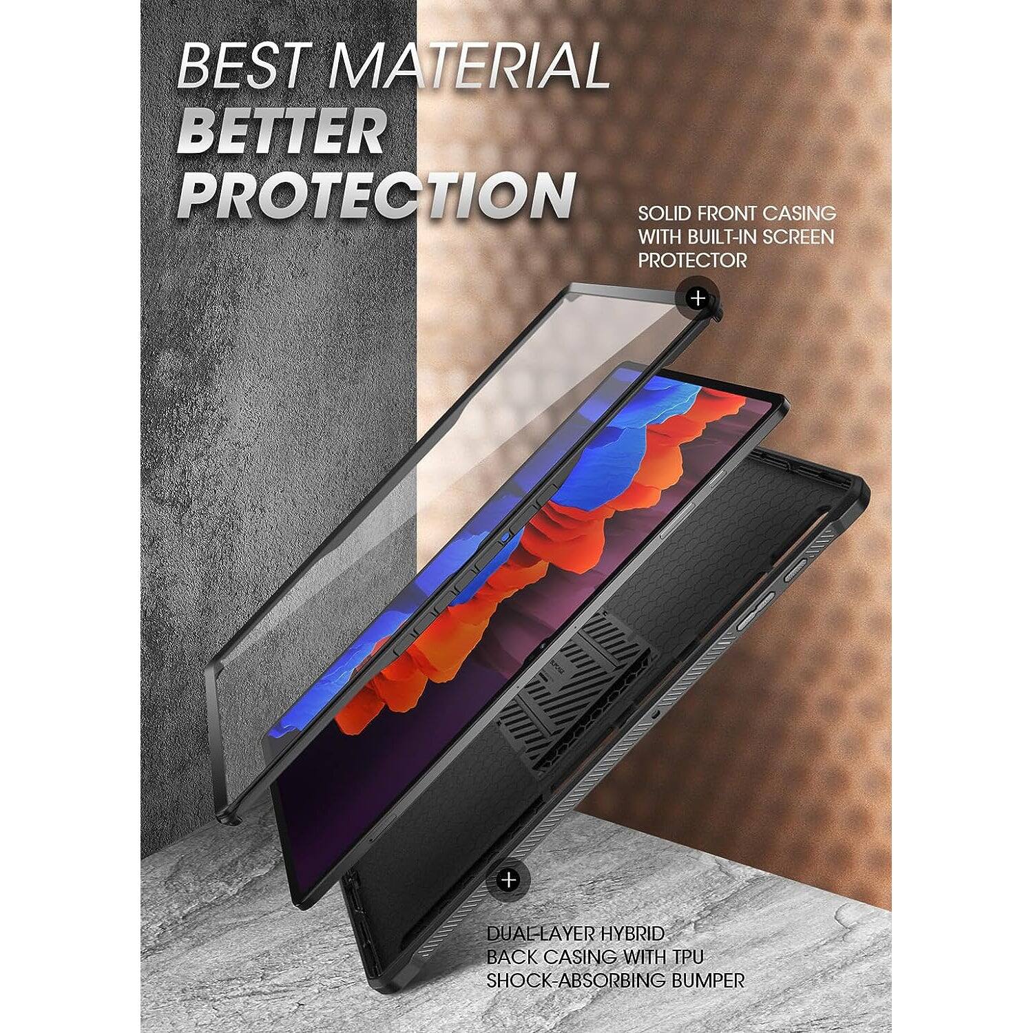 BEST MATERIAL  
BETTER PROTECTION  

SOLID FRONT CASING WITH BUILT-IN SCREEN PROTECTOR  

DUAL-LAYER HYBRID BACK CASING WITH TPU SHOCK-ABSORBING BUMPER