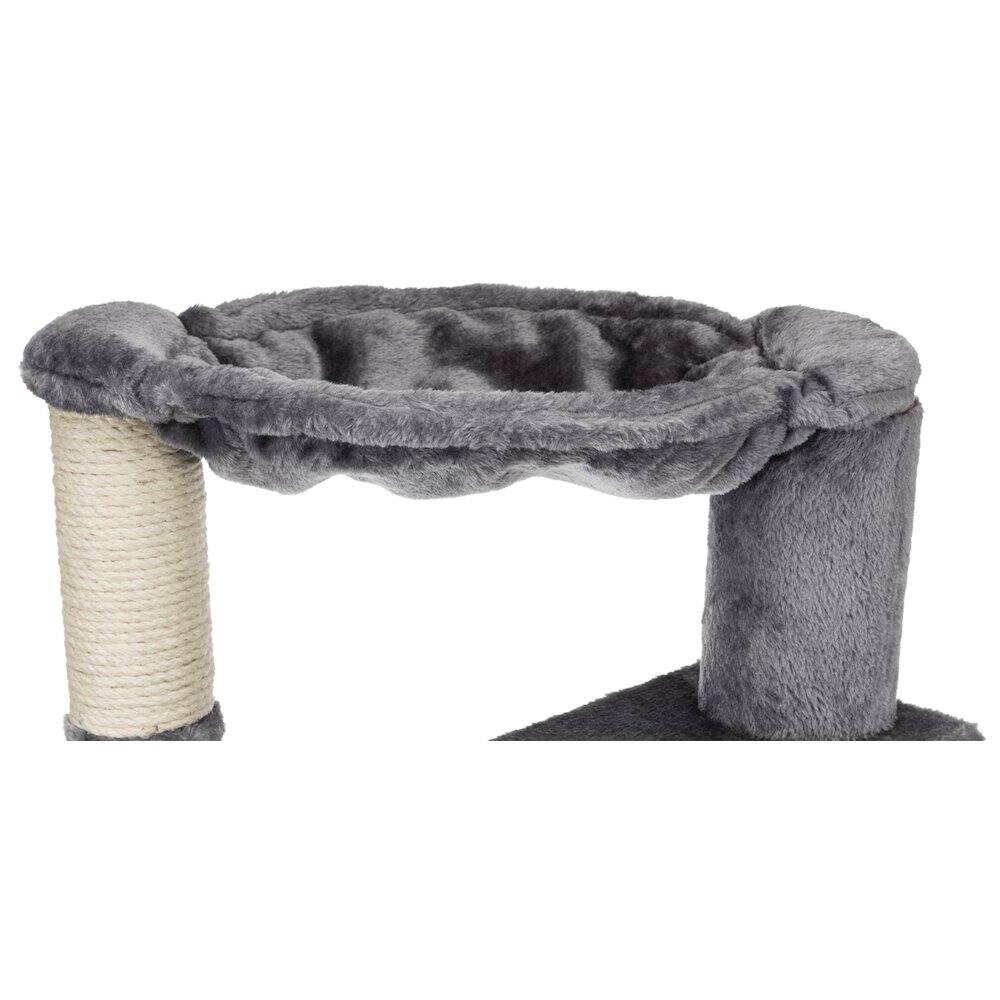 Alt View 2. TRIXIE - Baza Senior Plush & Sisal Cat Tree Scratching Posts Hammock & Steps, - Gray.