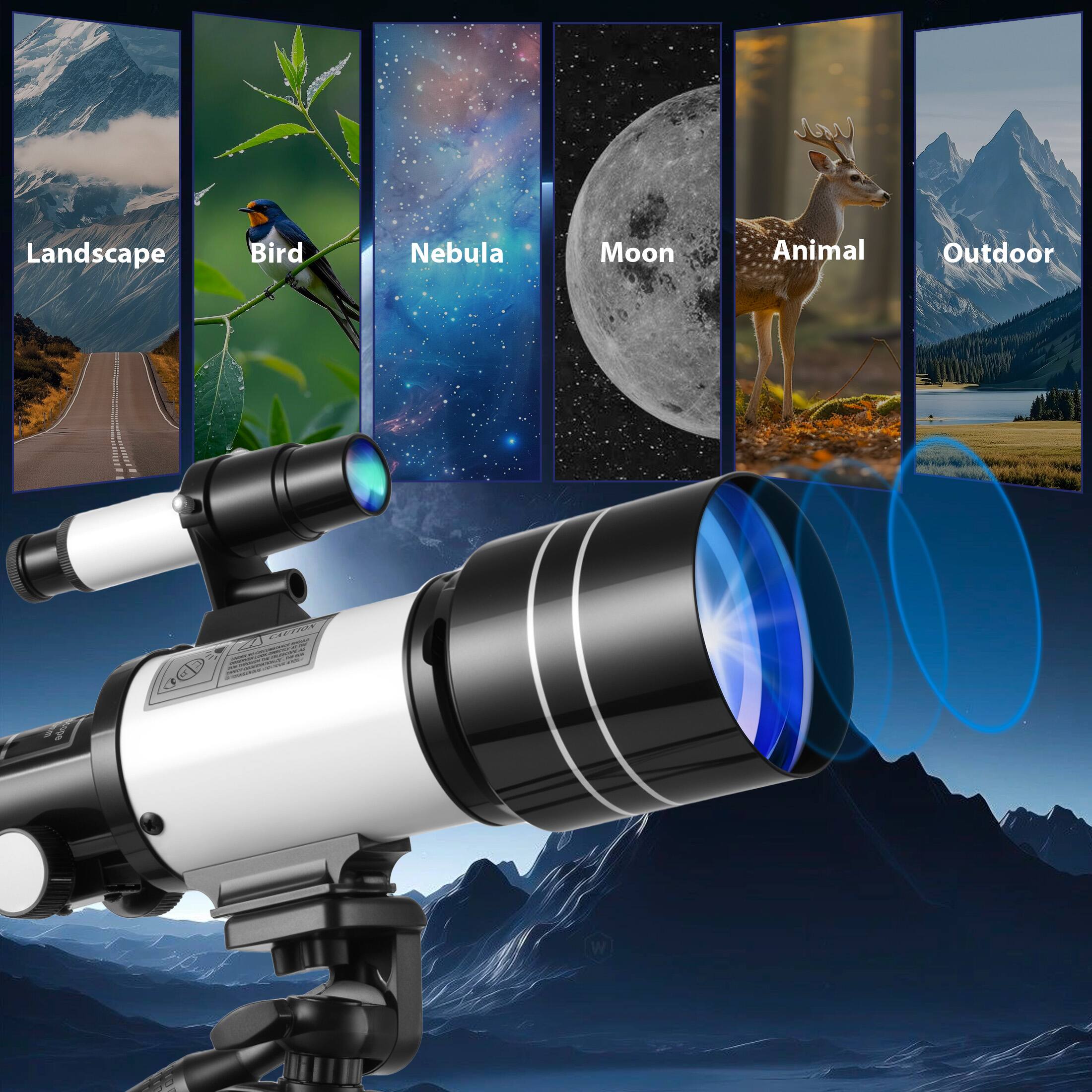 Landscape  
Bird  
Nebula  
Moon  
Animal  
Outdoor