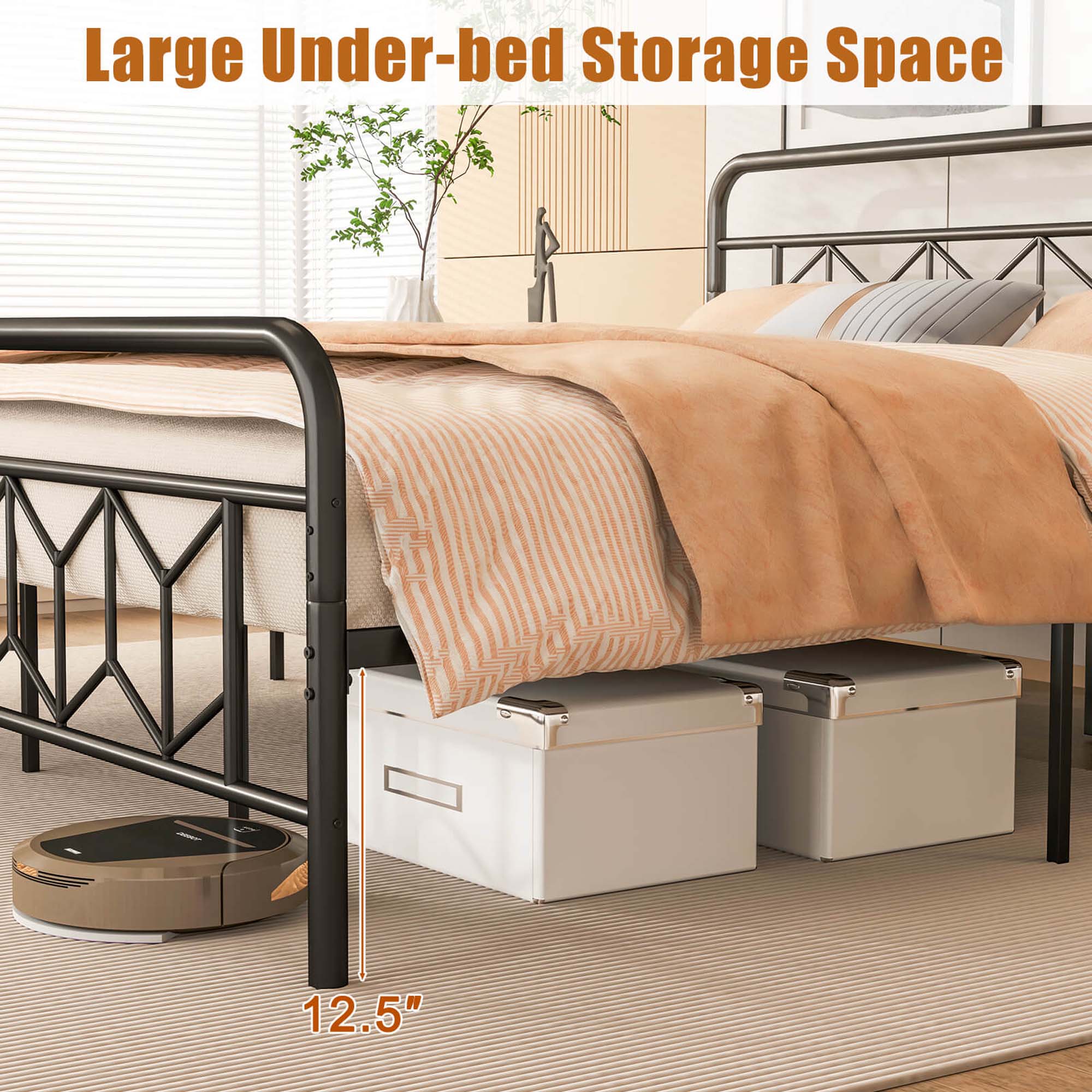 Large Under-Bed Storage Space 12.5"