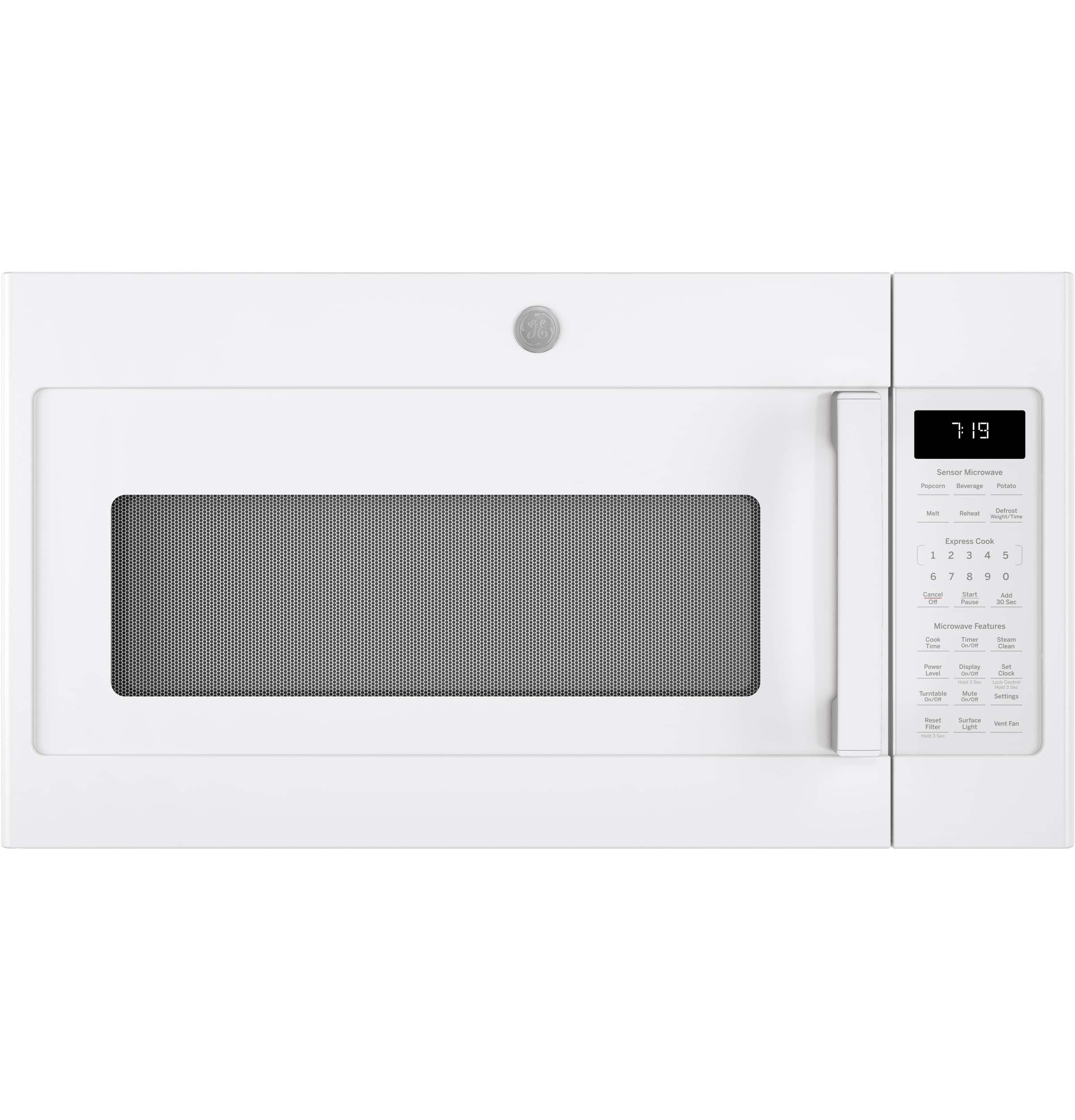 GE - 1.9 Cu. Ft. Over-the-Range Microwave with Sensor Cooking and Steam Cleaning - White - Front_Zoom