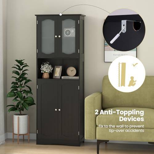 2 Anti-Toppling Devices
Fix to the wall to prevent tip-over accidents