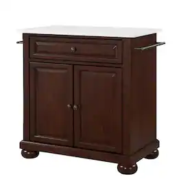 Crosley Furniture - Alexandria Stone Top Portable Kitchen Island/Cart - Mahogany