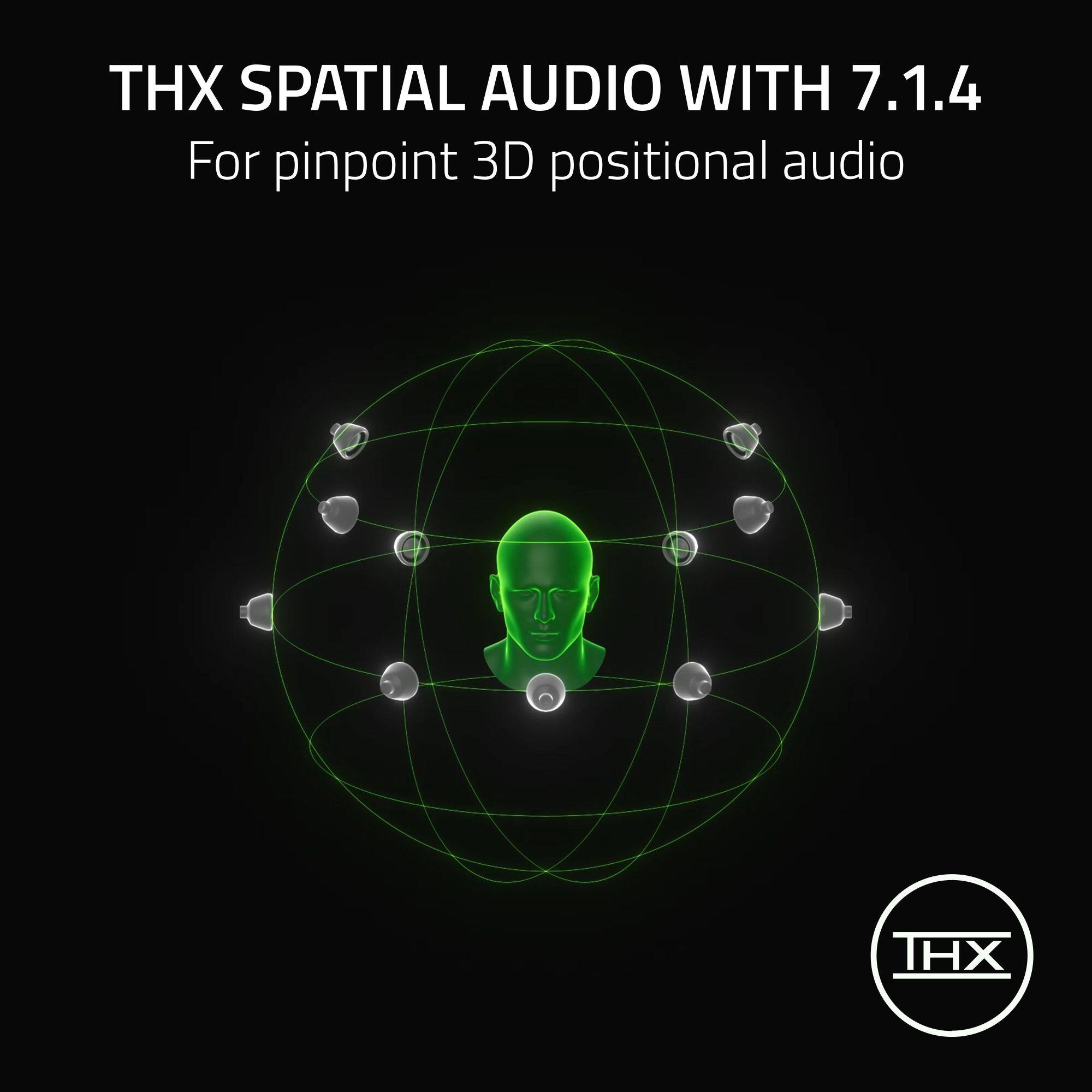 THX SPATIAL AUDIO WITH 7.1.4
For pinpoint 3D positional audio
THX
