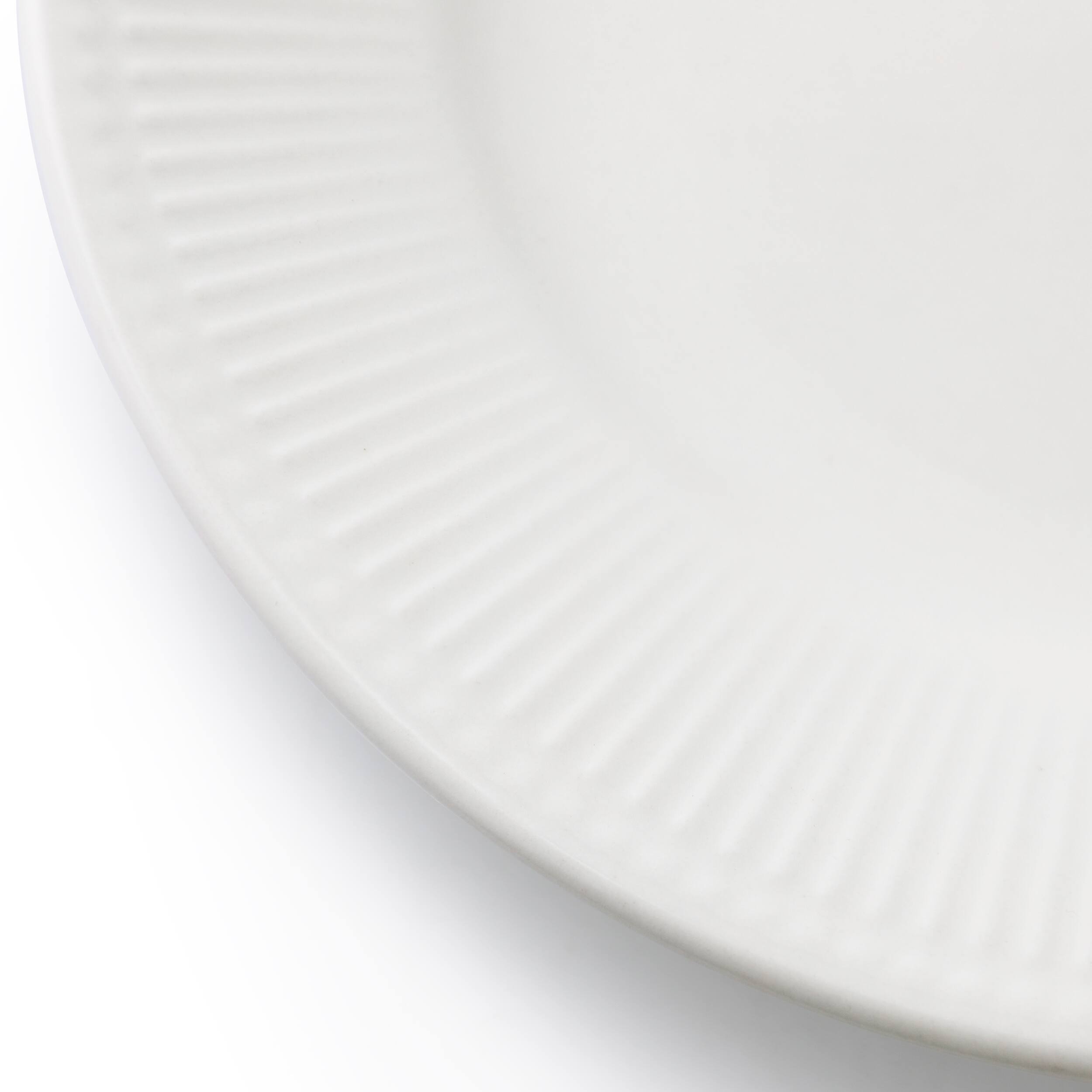 Back. Elama - Elama Gretel 6 Piece Round Stoneware Salad Plate Set in White - White.