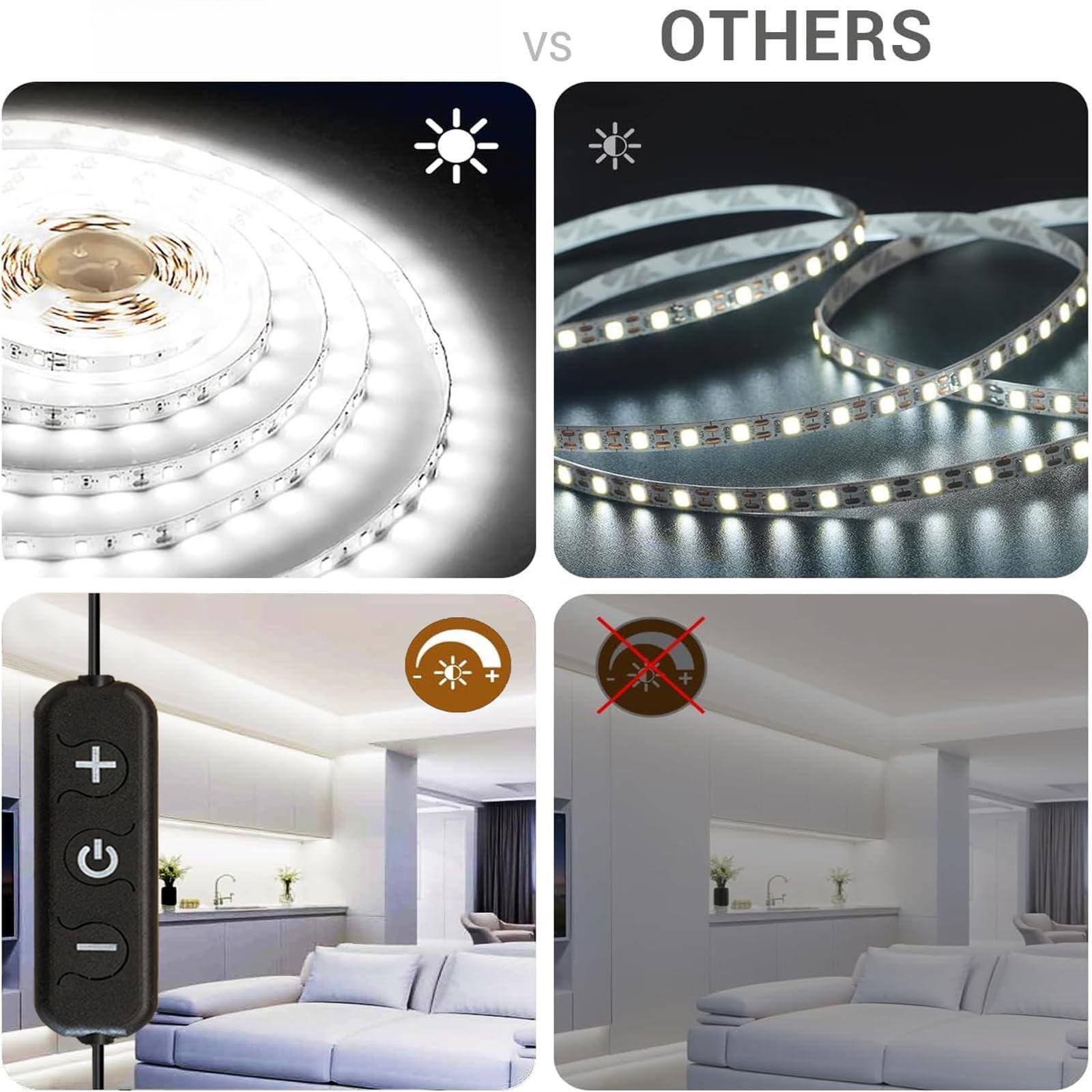 Alt View 1. Earthley Blooms - Led Vanity Mirror Lights Kit Make-up Full Length Cloakroom Adjustable Flexible Strip Light Table Set With... - Dimmable Warm White-20FT.