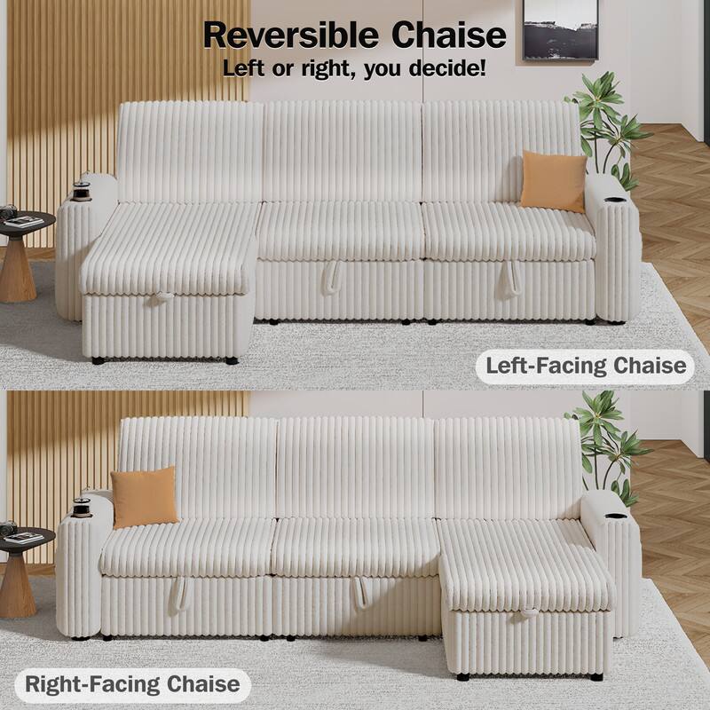 Reversible Chaise  
Left or right, you decide!  

Left-Facing Chaise  
Right-Facing Chaise