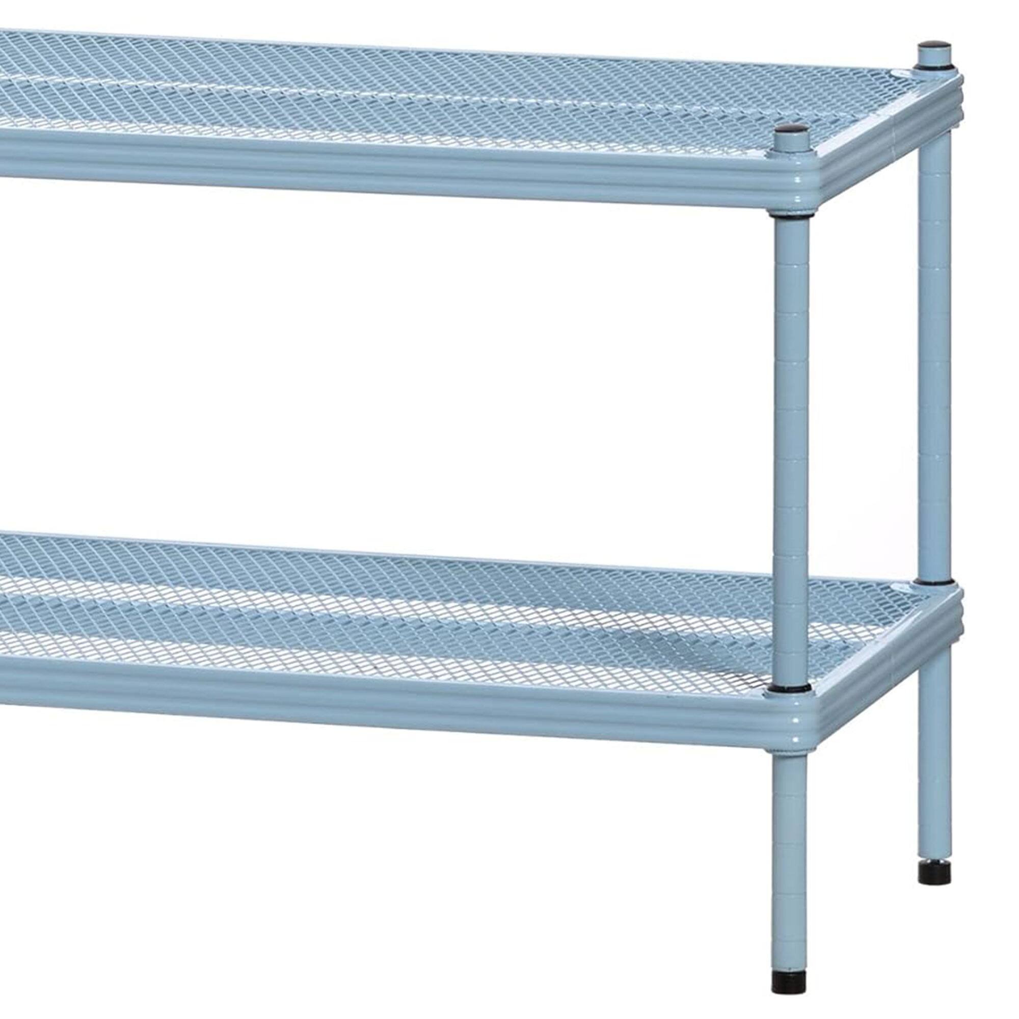 Alt View 5. Design Ideas - Design Ideas MeshWorks 2 Tier Full Metal Storage Shelving Unit Rack, Sky Blue - Sky Blue.