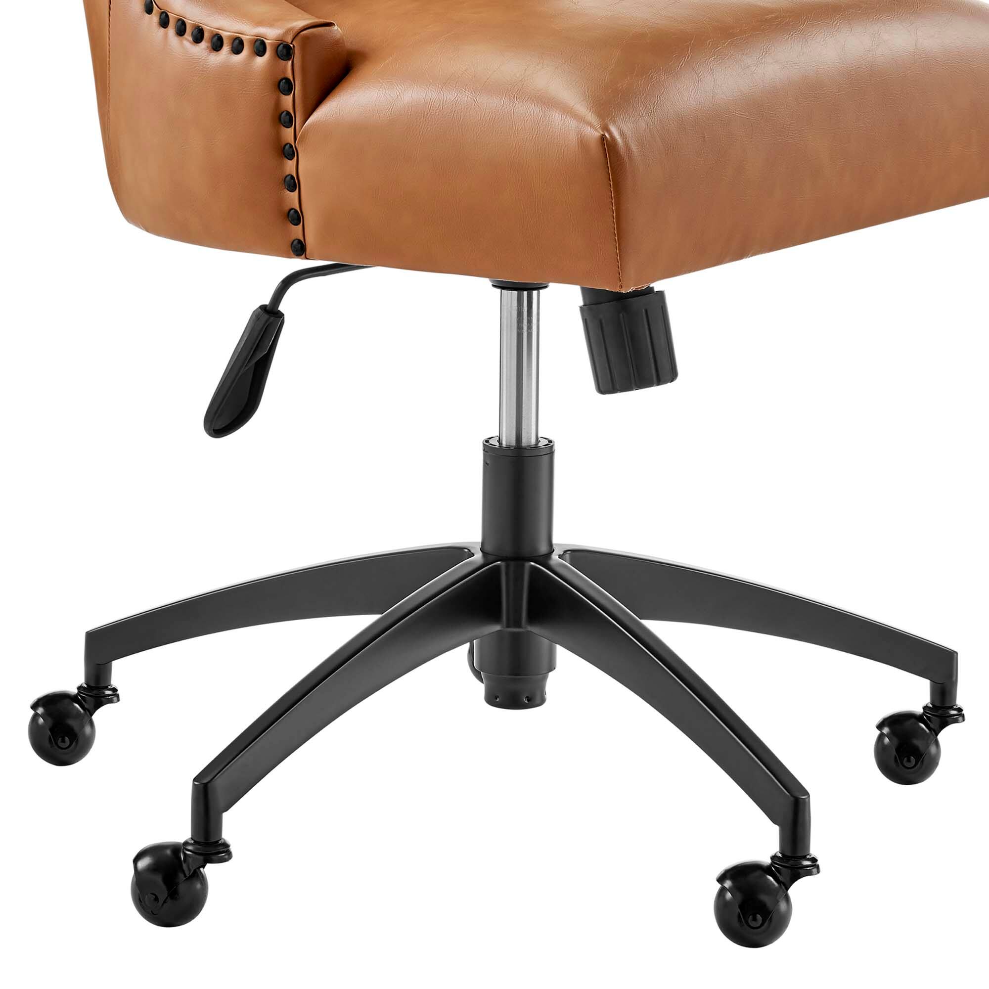 Alt View 4. Modway - Empower Channel Tufted Vegan Leather Office Chair by Modway - Black Tan.