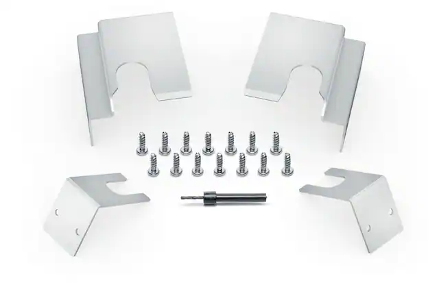 Front. Bosch - Stacking Kit Bracket - Stainless Steel.
