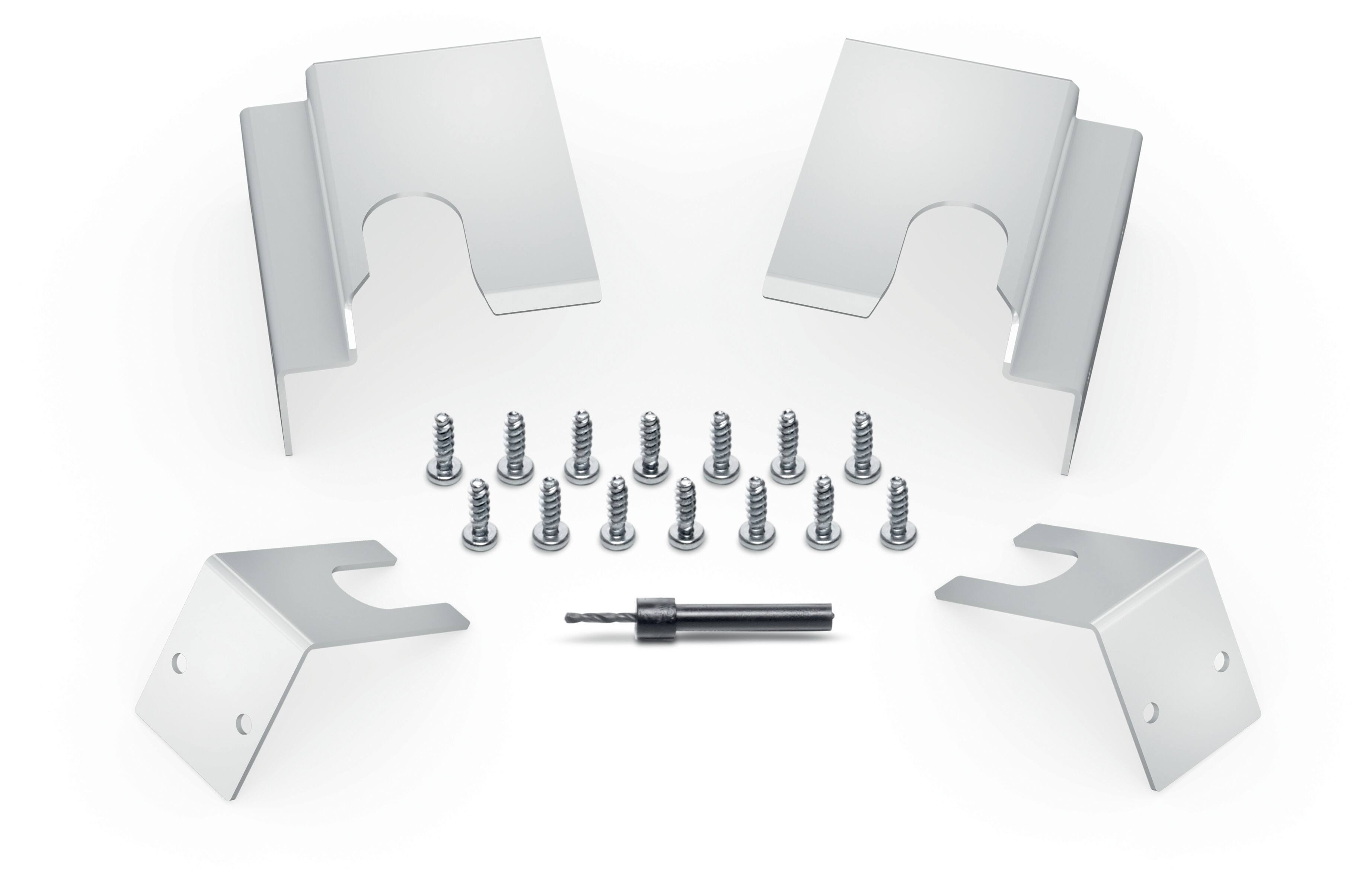 Front. Bosch - Stacking Kit Bracket - Stainless Steel.