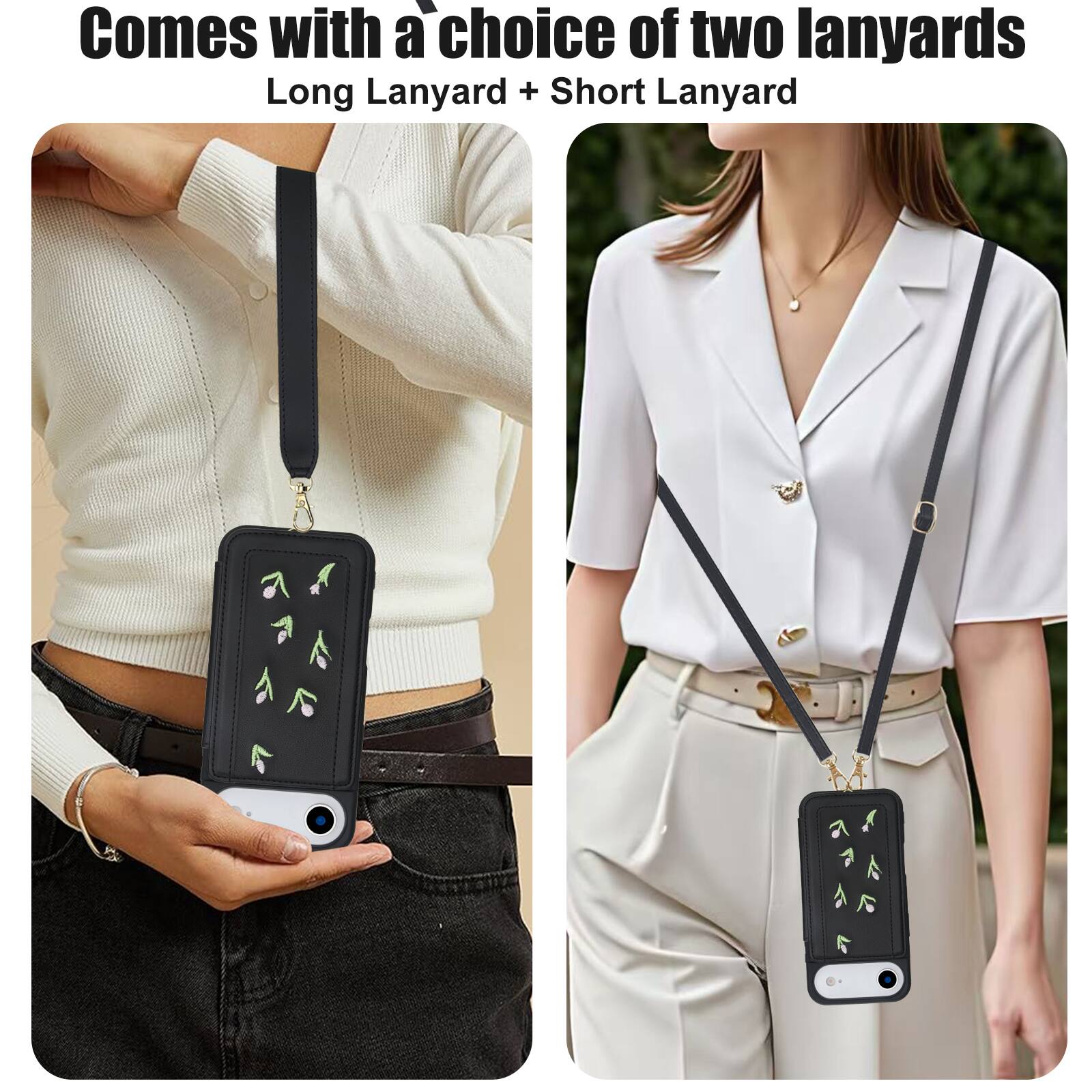 Comes with a choice of two lanyards  
Long Lanyard + Short Lanyard