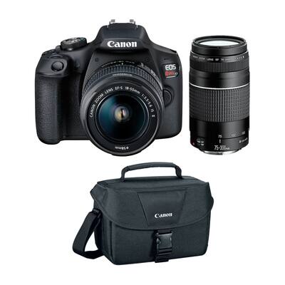 Canon EOS Rebel T7 DSLR Camera with 18 55mm and 75 300mm Lenses Canon EOS Rebel T7 DSLR Camera with 18 55mm and 75 300mm Lenses
