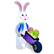 Alt View 11. Costway - 4FT Inflatable Easter Bunny with Pushing Cart Blowup Holiday Rabbit Decoration - Multicolor.
