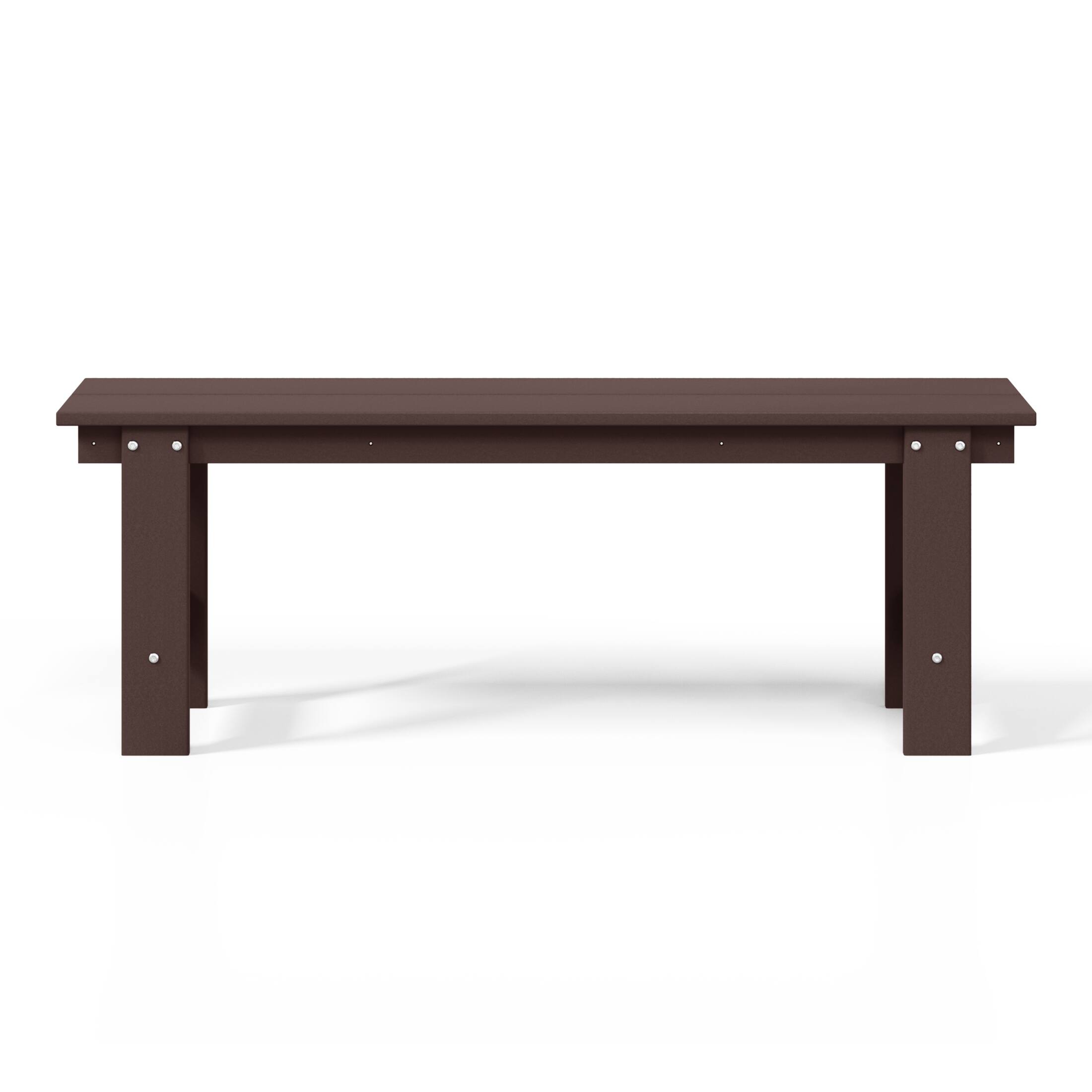 Alt View 1. WestinTrends - WestinTrends Ashore Outdoor HDPE 48" Modern Backless Patio Bench - Dark Brown.