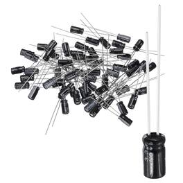 Unique Bargains - 3.3uF 50V 4x8mm Electrolytic Capacitor, 105C High Temp Radial Leads, for TVs/LCDs/VCD, 60pcs - Black