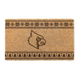 Jardine - Louisville Cardinals 18" x 30" Holiday Coir Doormat - Brown