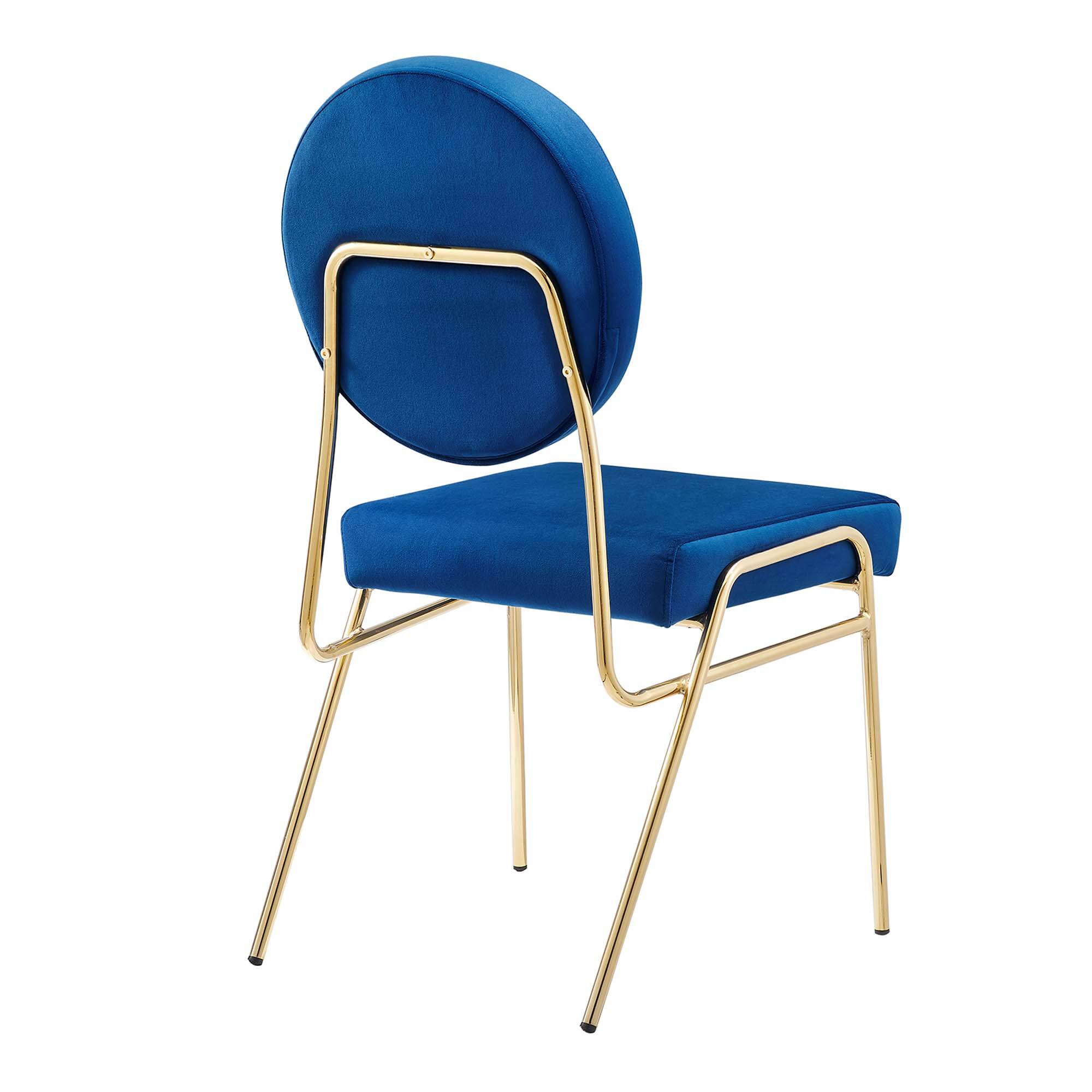 Alt View 4. Modway - Craft Performance Velvet Dining Side Chair by Modway - Gold Navy.