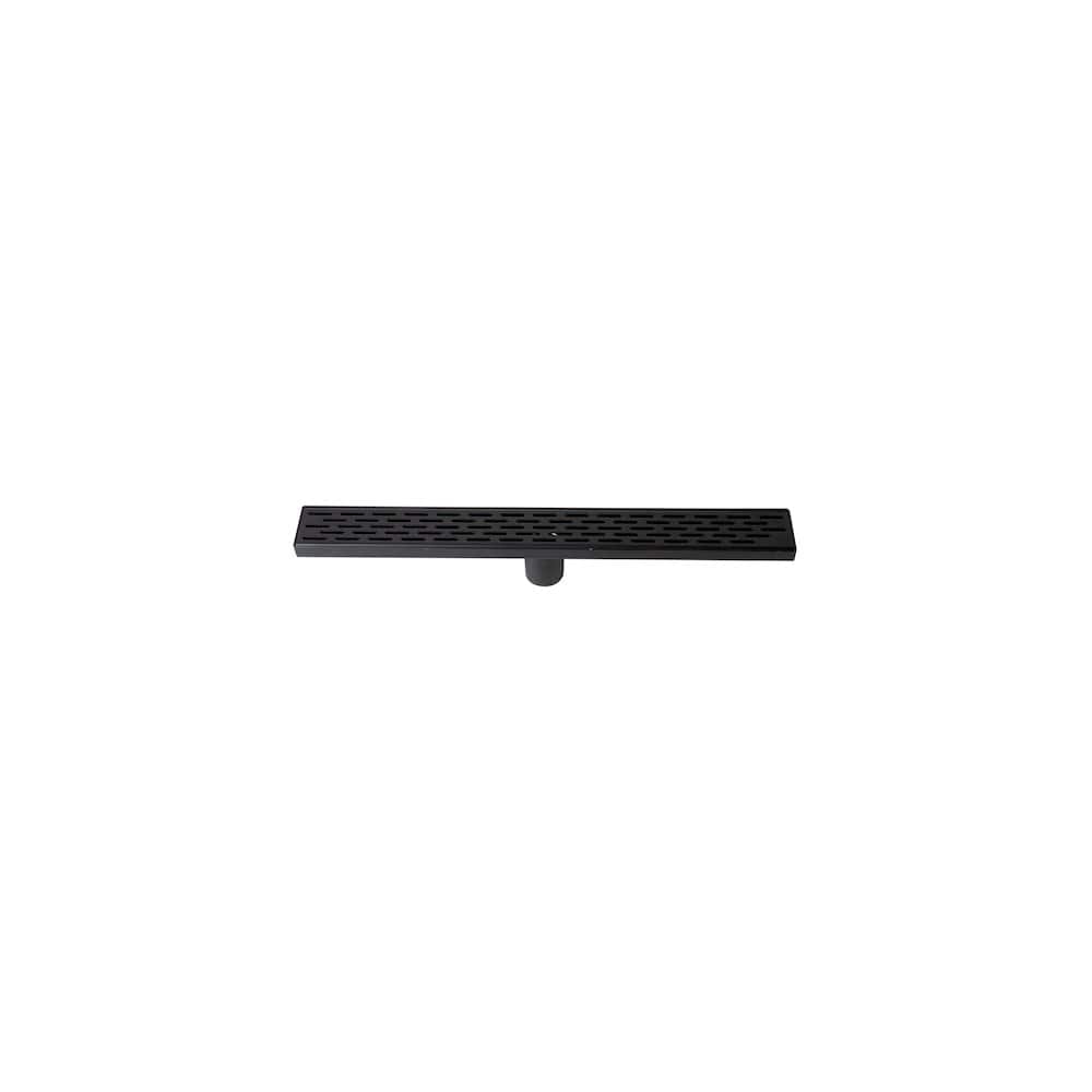 Alfi - 24" Matte Stainless Steel Linear Shower Drain with Groove Holes - Black
