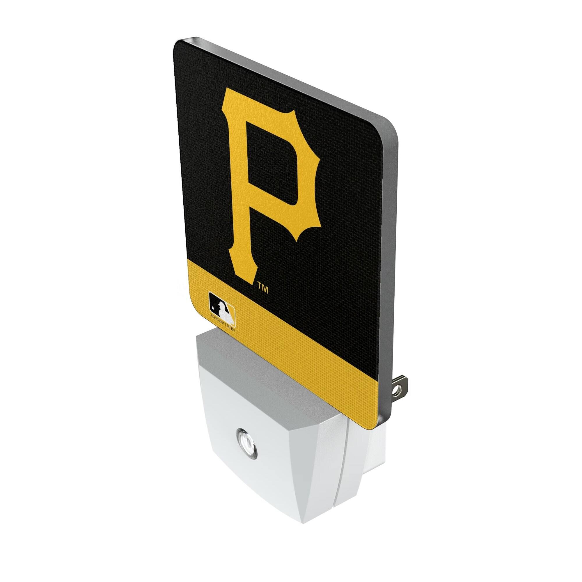 Alt View 1. Keyscaper - Pittsburgh Pirates Primary Logo Stripe Design Nightlight 2-Pack - Multicolor.