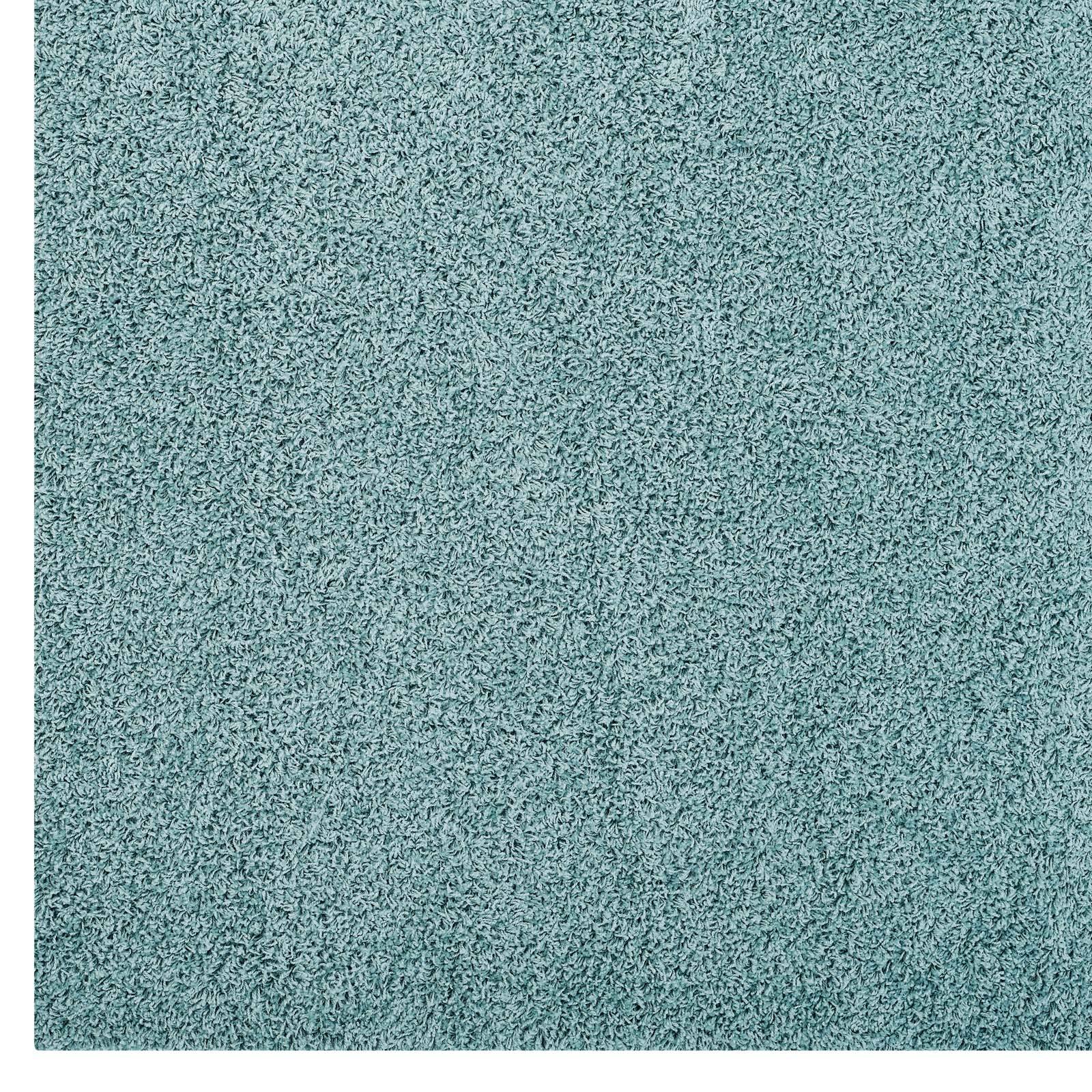 Alt View 1. Modway - Enyssa Solid Shag Area Rug - Aqua Blue and Ivory.