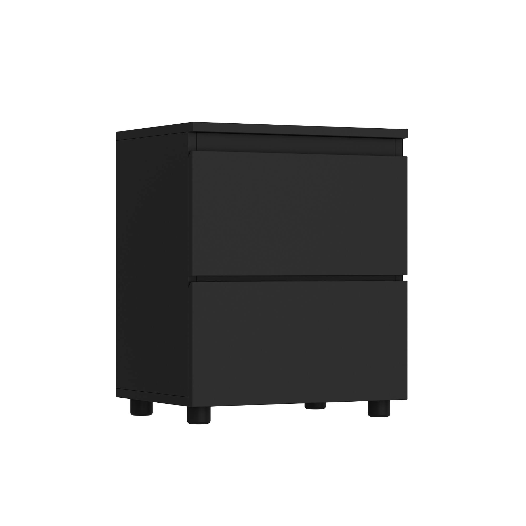 Left. FUFU&GAGA - FUFU&GAGA 2 - Drawer Nightstand: Minimalist Bedroom Storage Solution - Black.