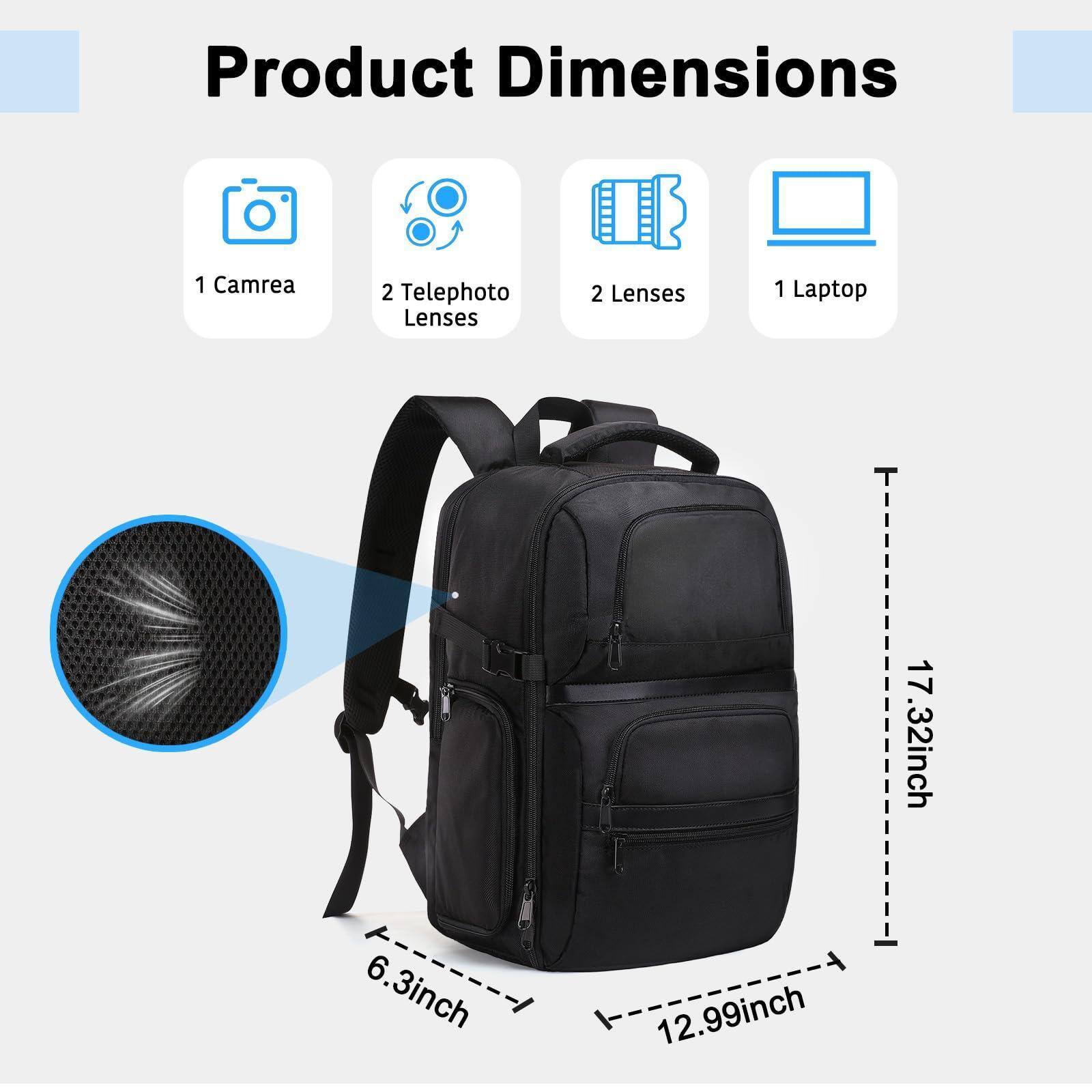 Left. Pacoar Cade - Camera Backpack  Dslr slr mirrorless Case Side Quick Access Photography Travel Bag With 15 16 Inch Laptop Compartment - Default.