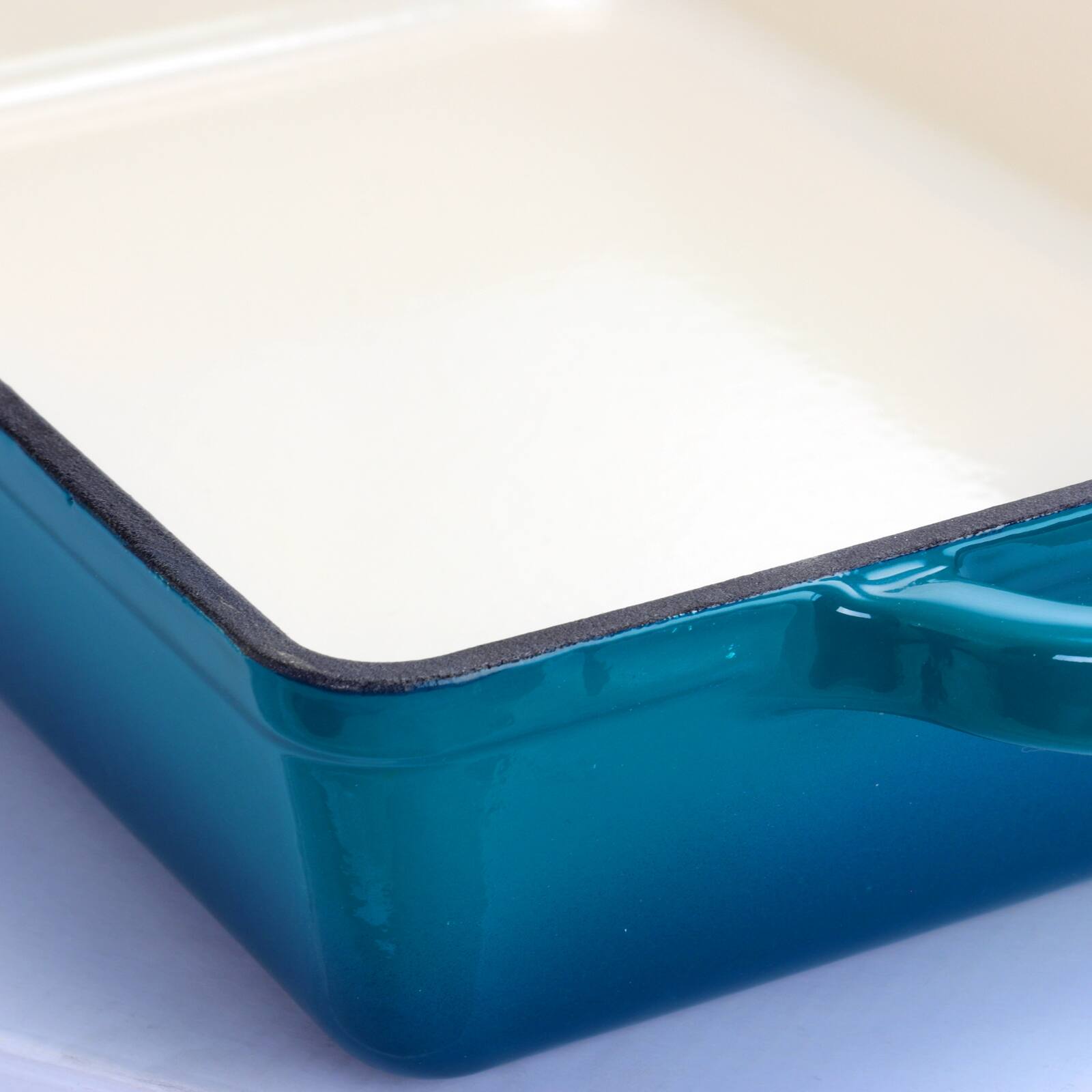Alt View 2. Crock-Pot - Crock Pot Artisan 13 in. Enameled Cast Iron Lasagna Pan in Teal Ombre - Teal Ombre.