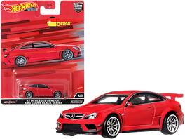 2012 Mercedes Benz C63 AMG Coupe Black Series "Deutschland Design" Series Diecast Model Car by Hot Wheels - Red