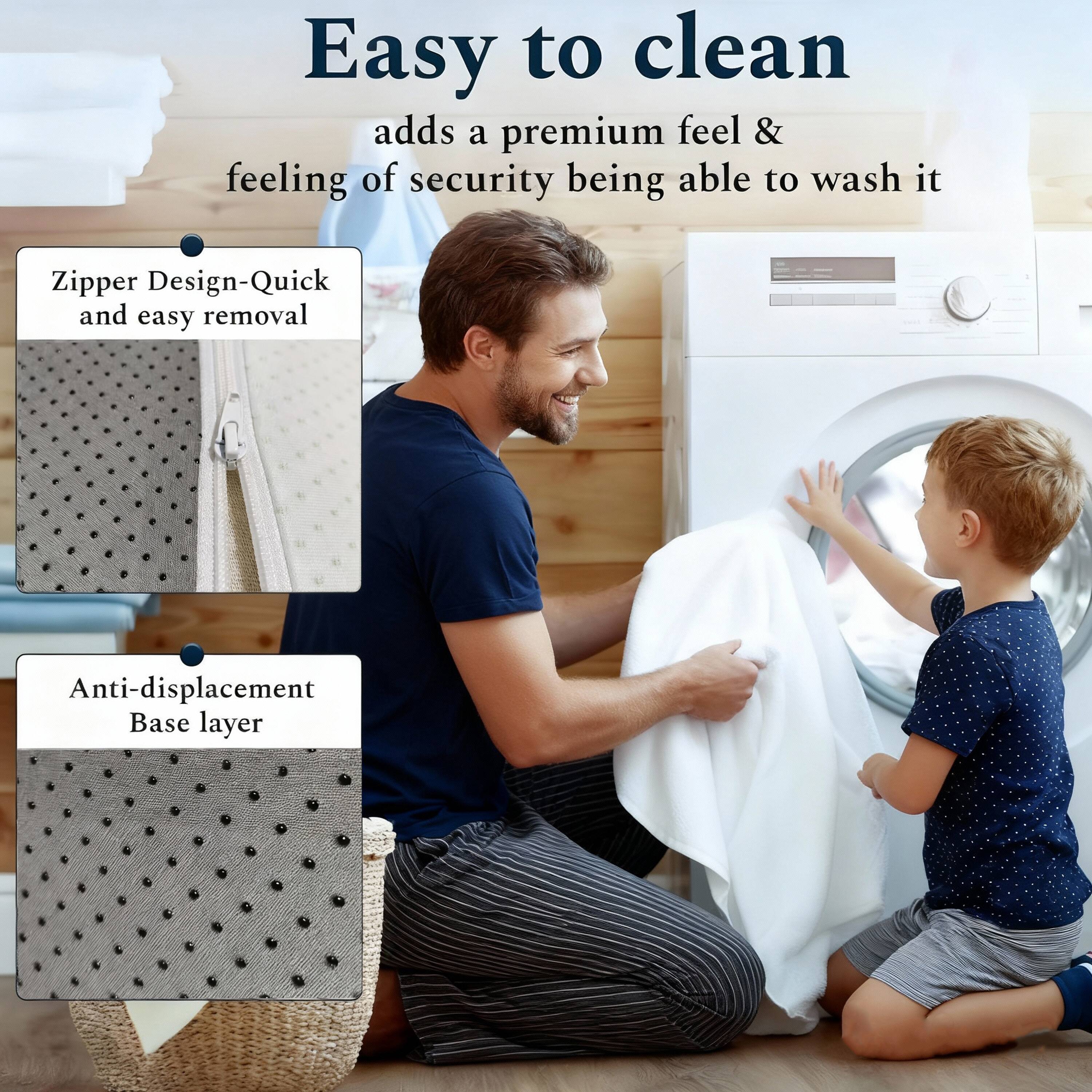 Easy to clean  
adds a premium feel & feeling of security being able to wash it  

Zipper Design-Quick and easy removal  

Anti-displacement Base layer