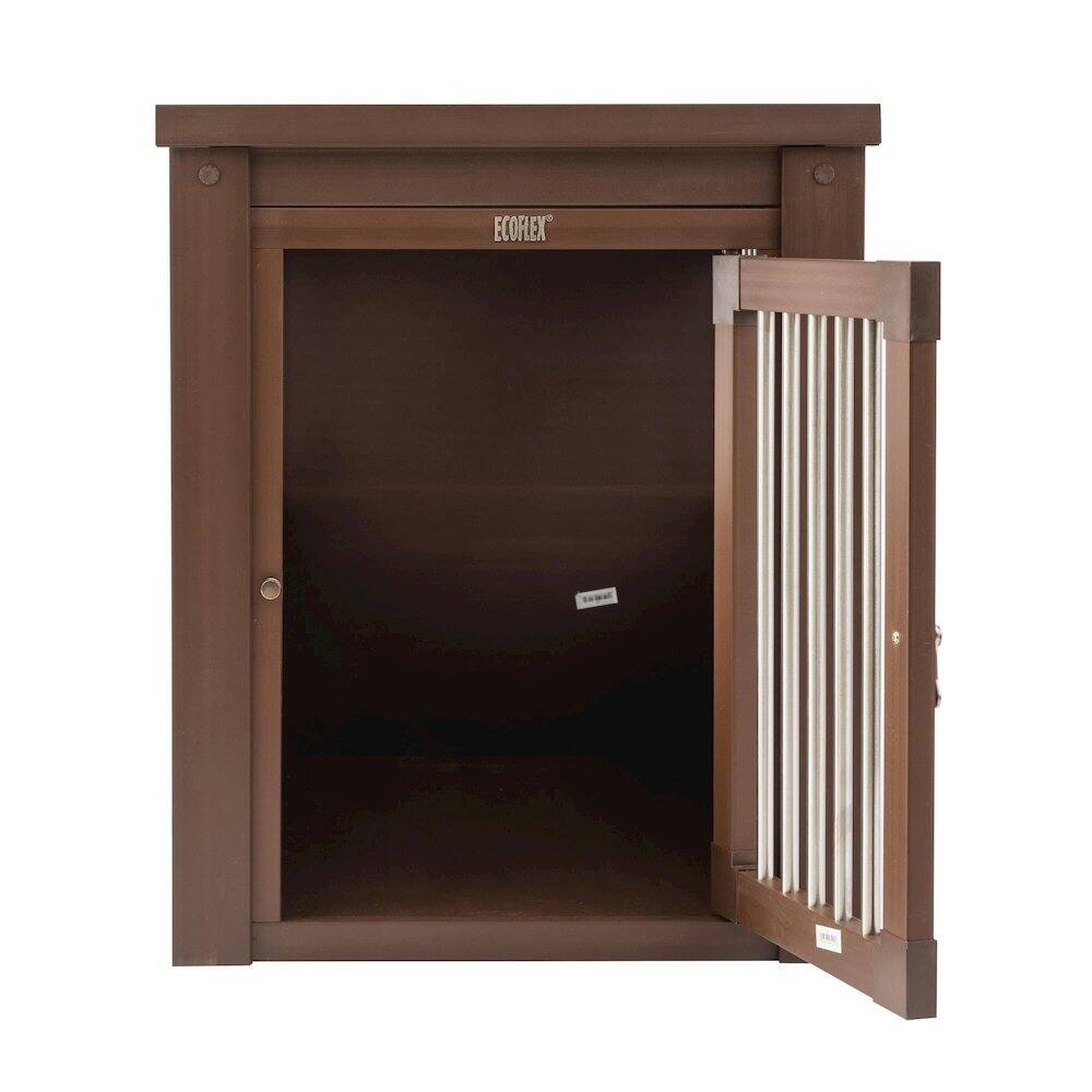 Back. New Age Pet - ECOFLEX Dog Crate End Table - Russet Medium.
