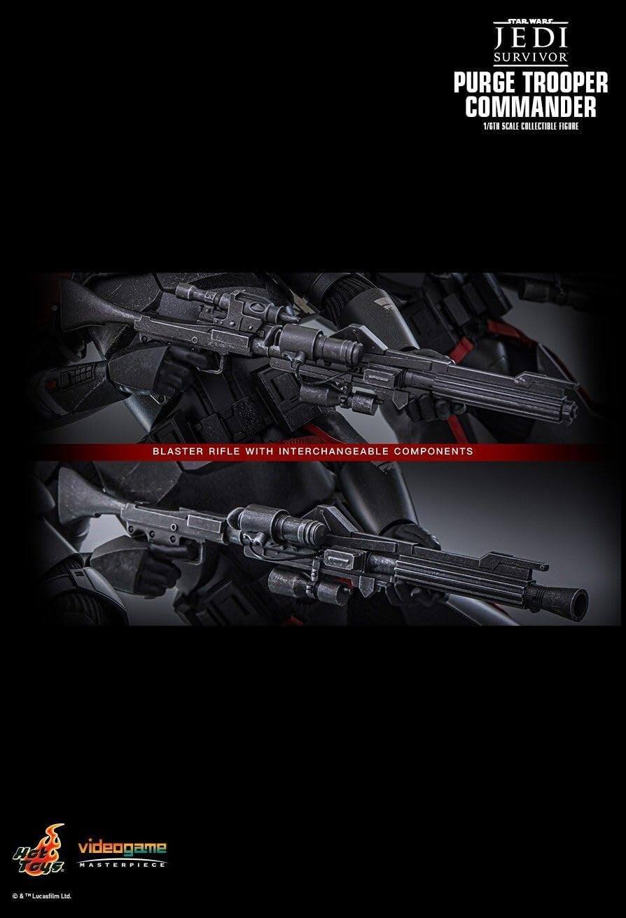 STAR WARS JEDI SURVIVOR PURGE TROOPER COMMANDER 1/6TH SCALE COLLECTIBLE FIGURE BLASTER RIFLE WITH INTERCHANGEABLE COMPONENTS Hot Toys videogame MASTERPIECE © & ™ Lucasfilm Ltd.