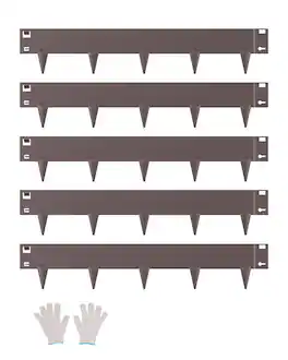 VEVOR - Steel Landscape Edging, 5 Packs 39 x 4 in Rust-Resistant Metal Landscape Edging, Bendable Garden Edging Border - Brown