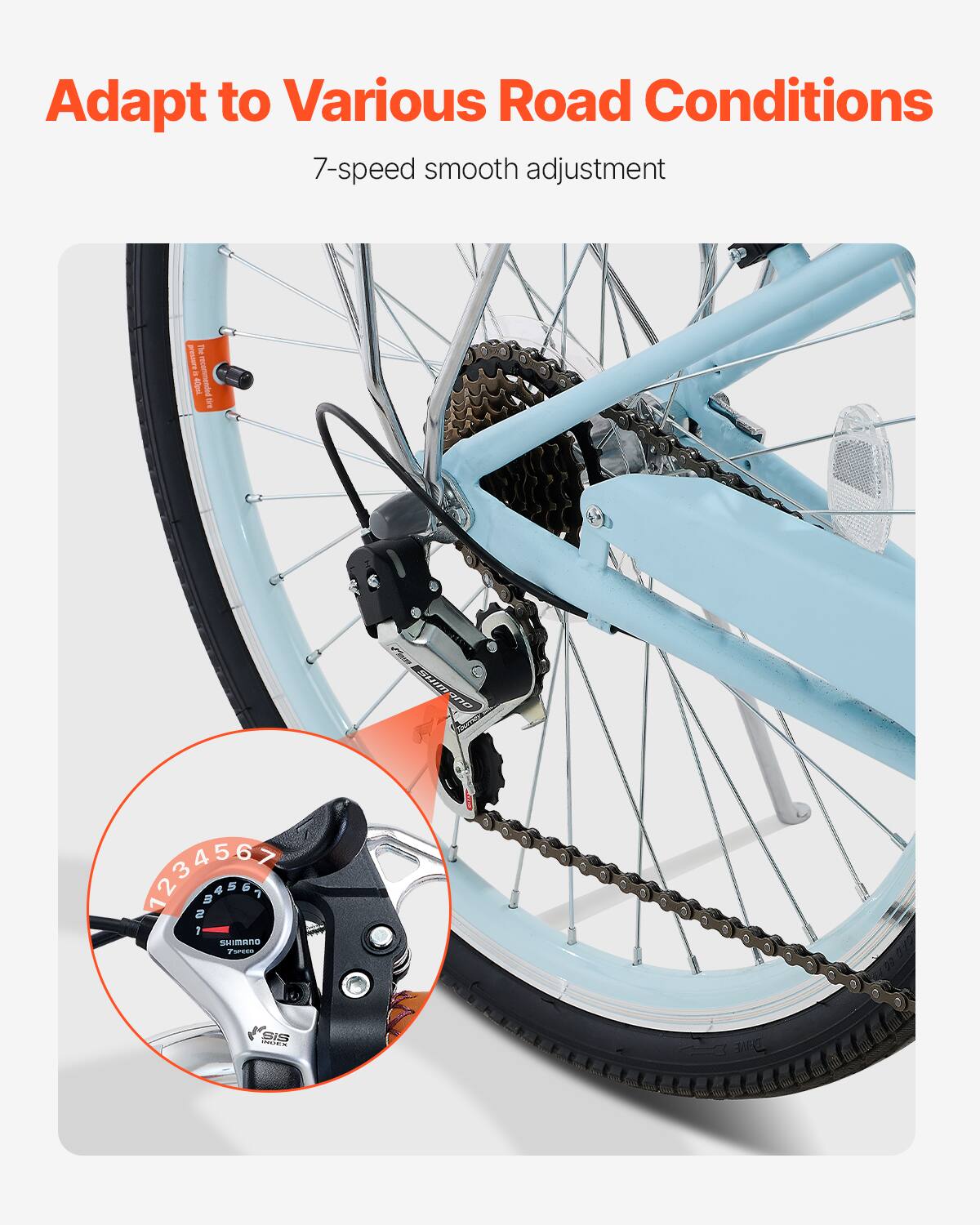 Adapt to Various Road Conditions
7-speed smooth adjustment