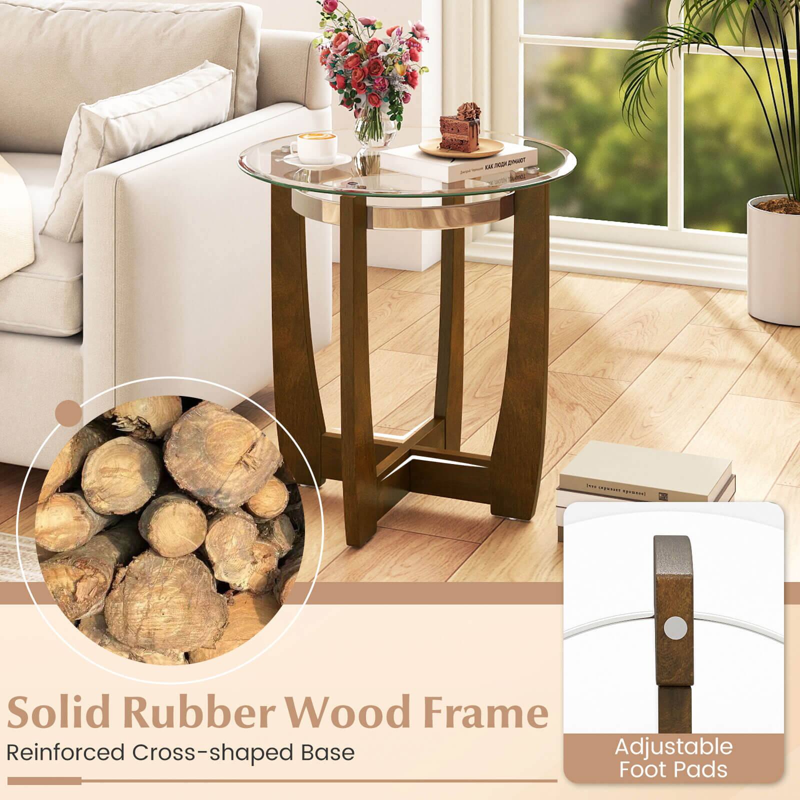 - Solid Rubber Wood Frame
- Reinforced Cross-shaped Base
- Adjustable Foot Pads