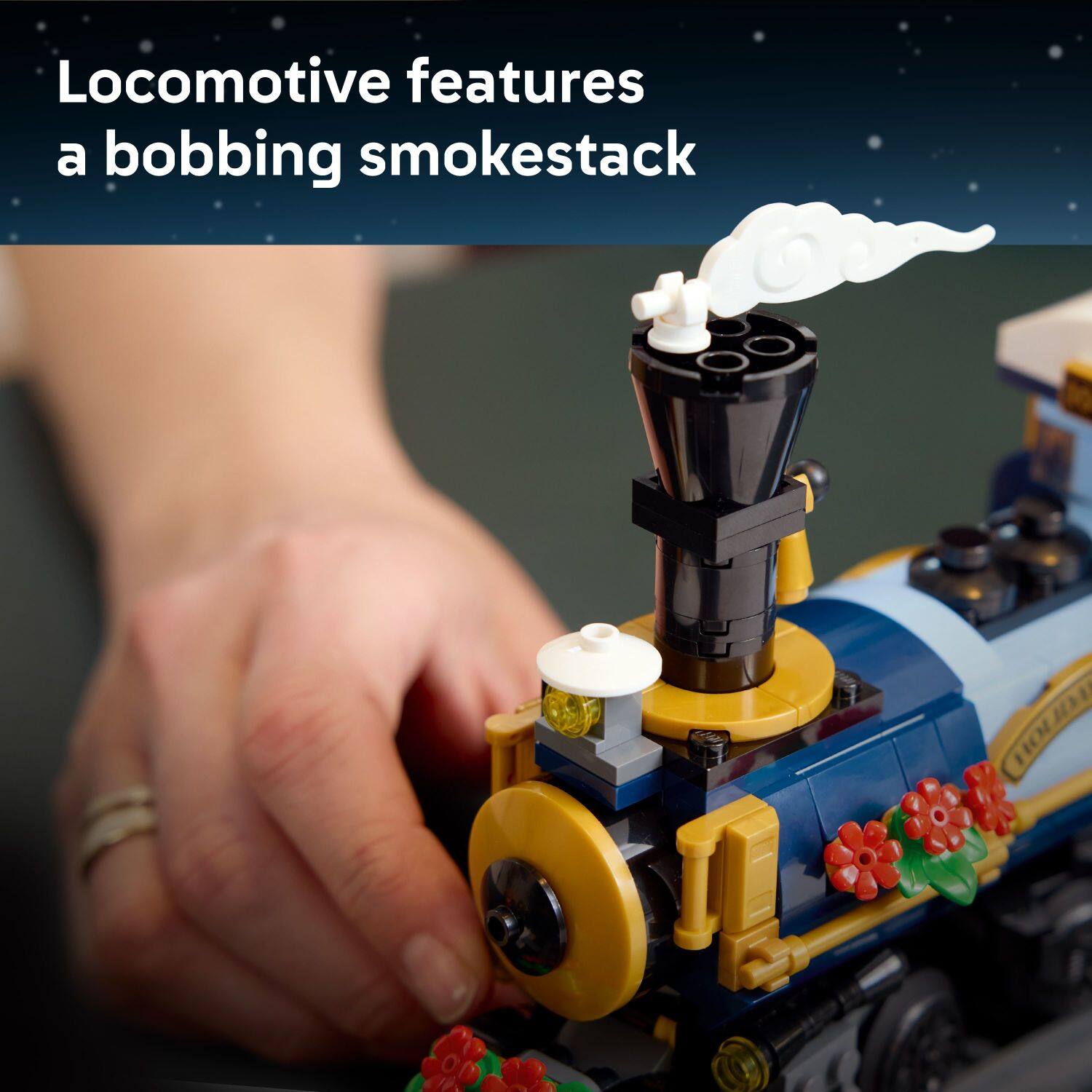 Locomotive features a bobbing smokestack