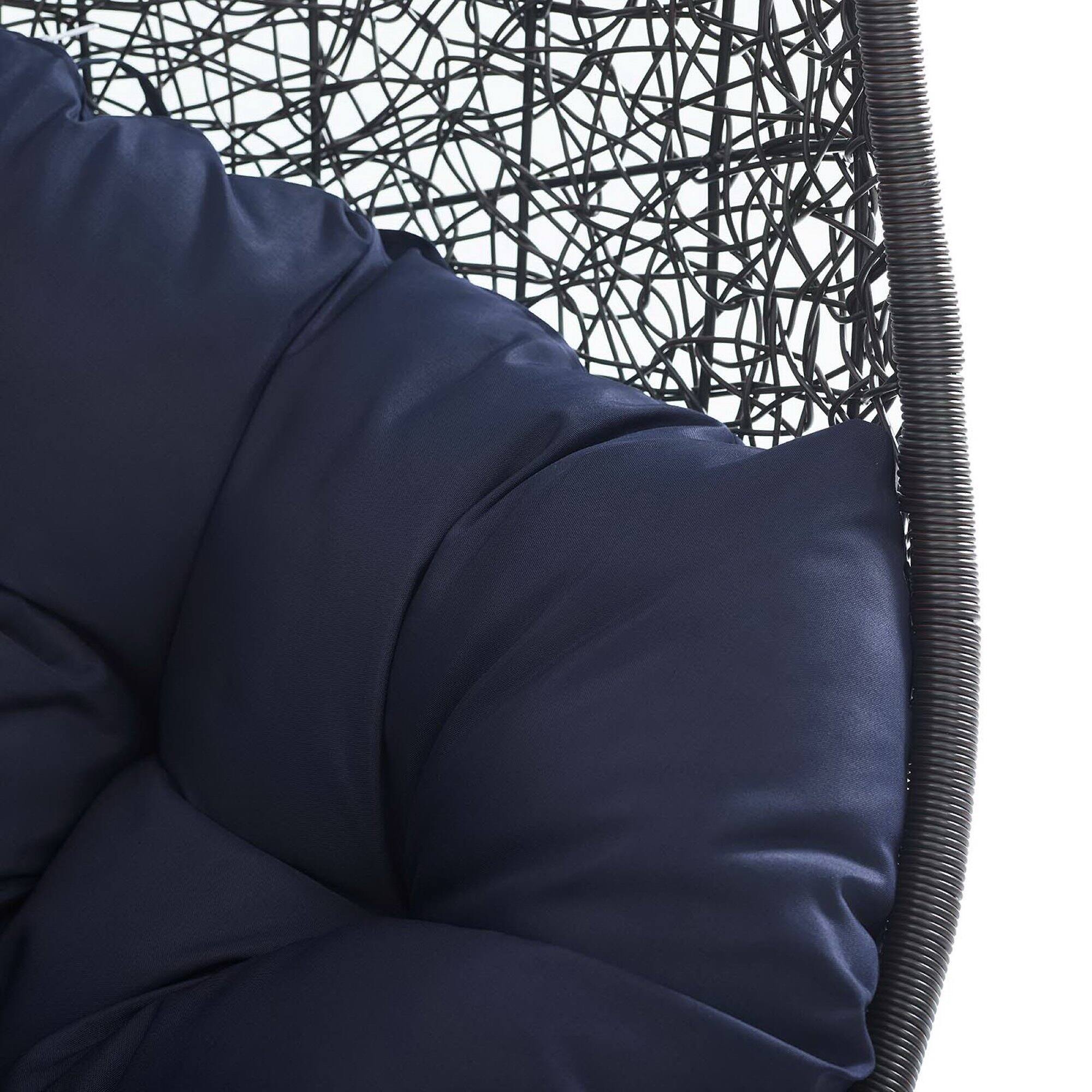 Alt View 1. Modway - Encase Sunbrella® Fabric Swing Outdoor Patio Lounge Chair Without Stand by Modway - Black Navy.