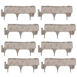 Suncast - 10 Piece Landscape Design Border Decorative Rock Stone Edging (8 Pack) - Gray