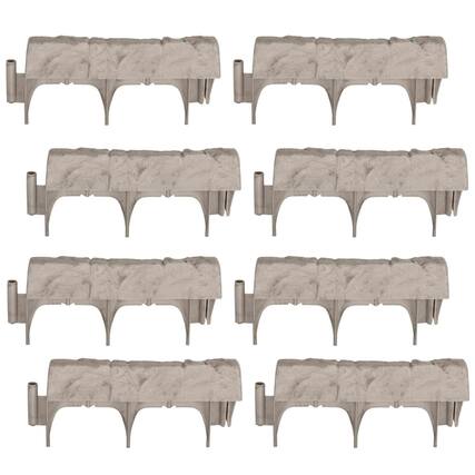Front. Suncast - Suncast 10 Piece Landscape Design Border Decorative Rock Stone Edging (8 Pack) - Gray.